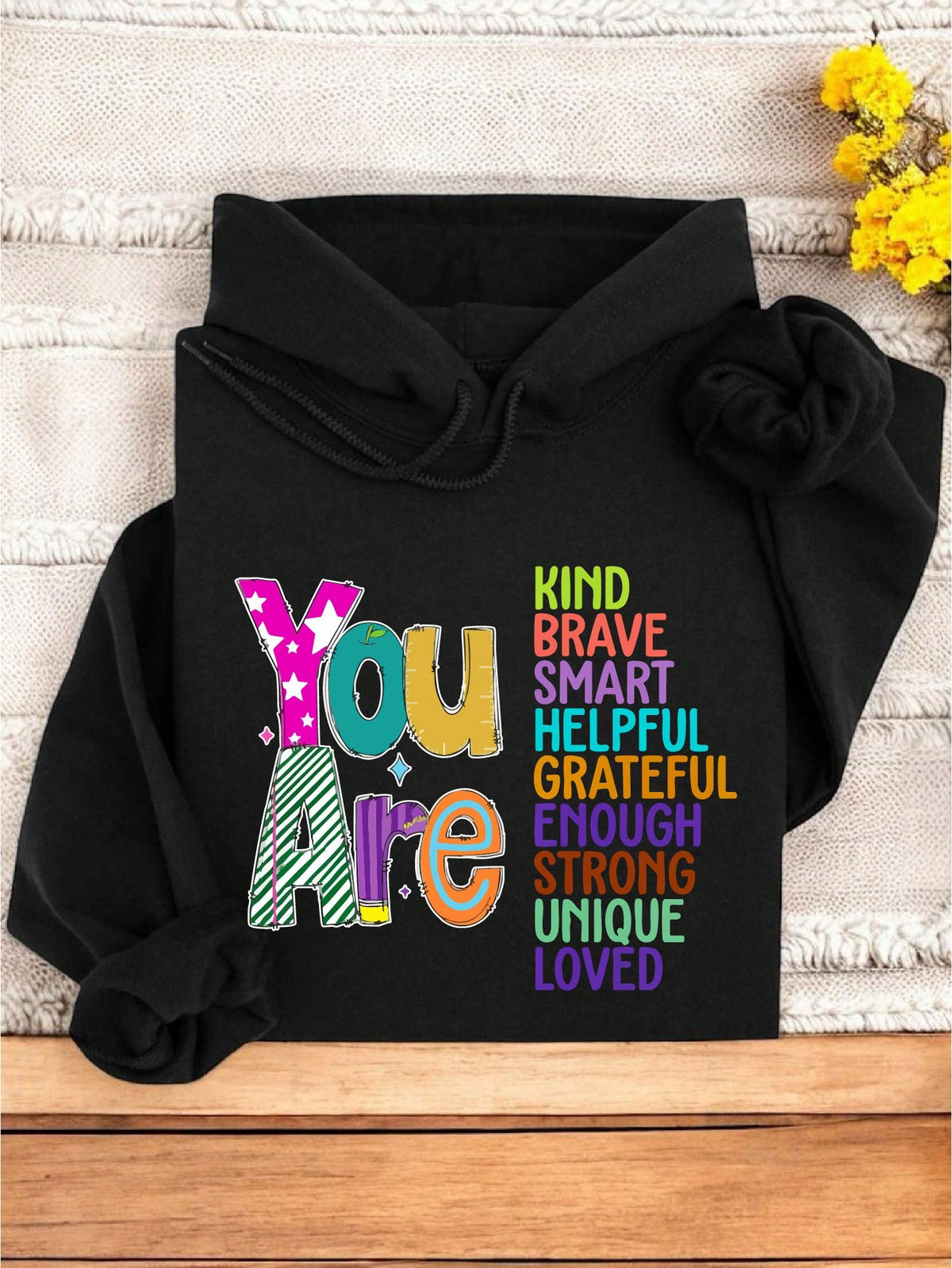 Retro You Are Positivity Crew Hoodie