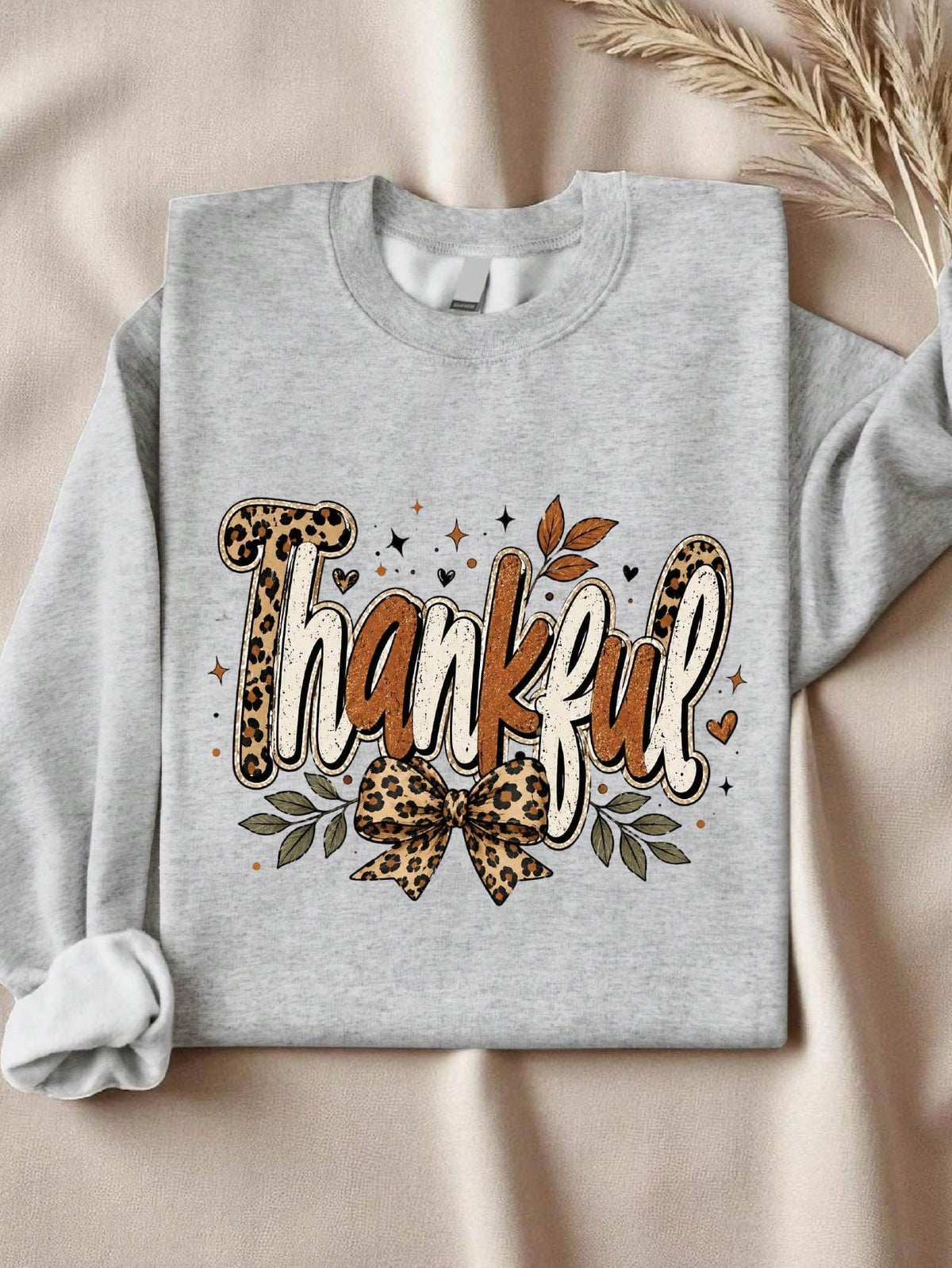 Thankful Leopard Bow Sweatshirt