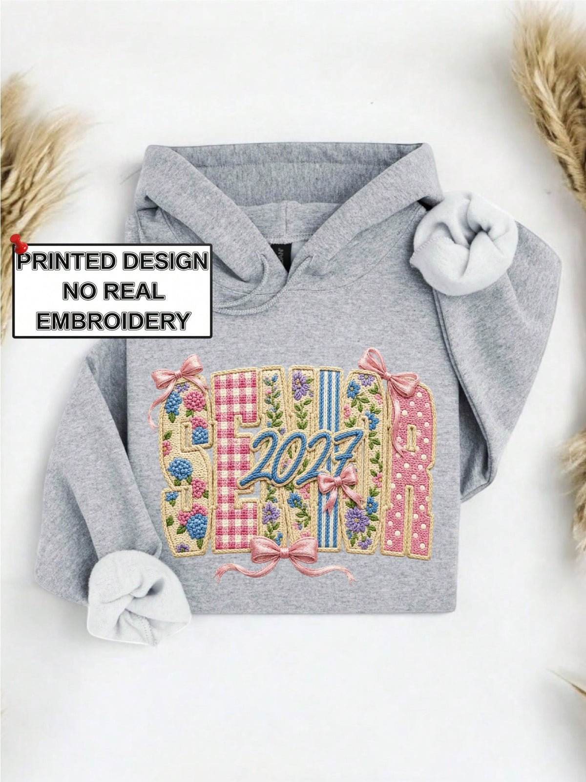 Bow Senior 2027 (DTF Graphic Print) Hoodie