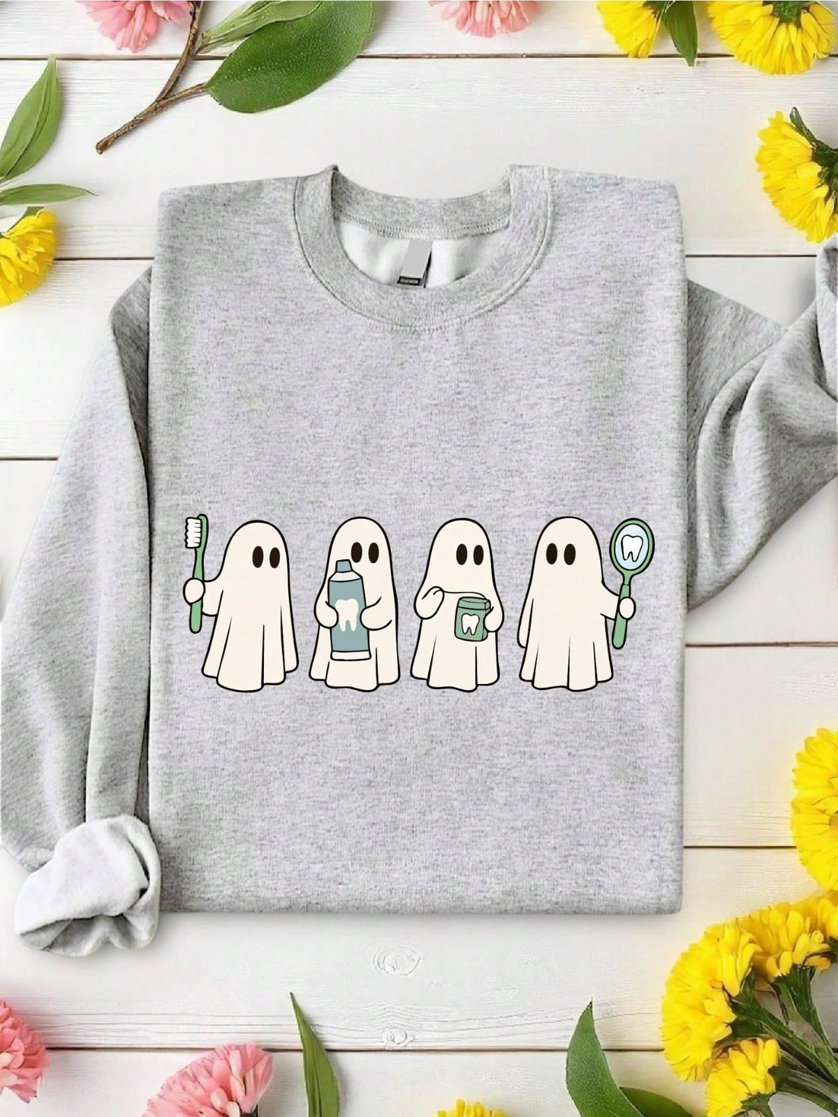 Retro Dental Ghost Halloween Sweatshirt