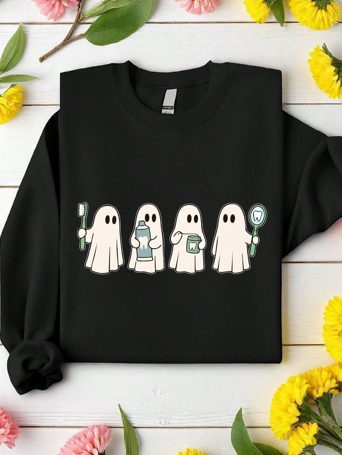 Retro Dental Ghost Halloween Sweatshirt