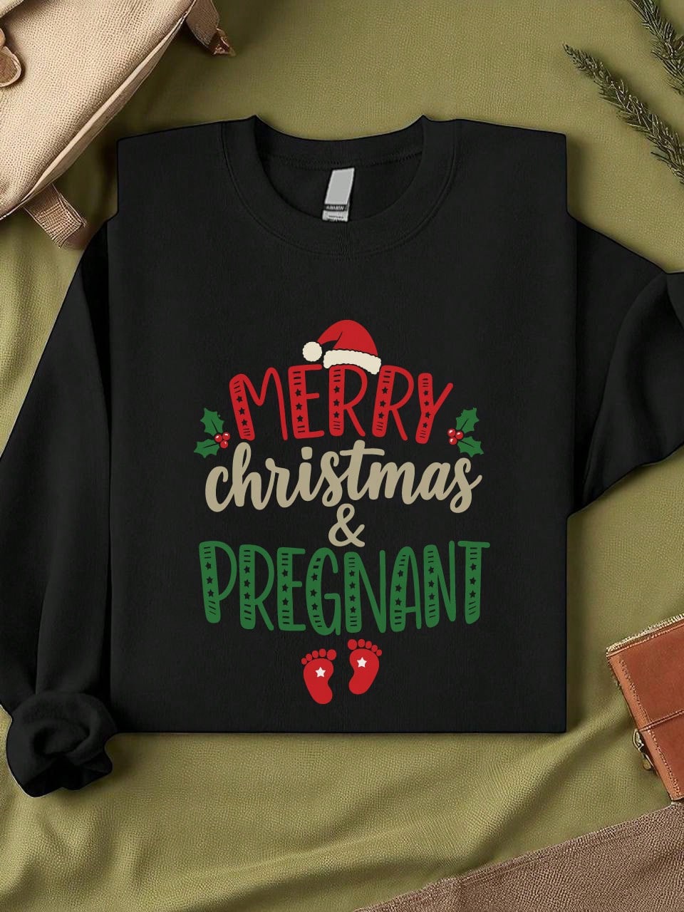 Merry Christmas And Pregnant Unisex Sweatshirt