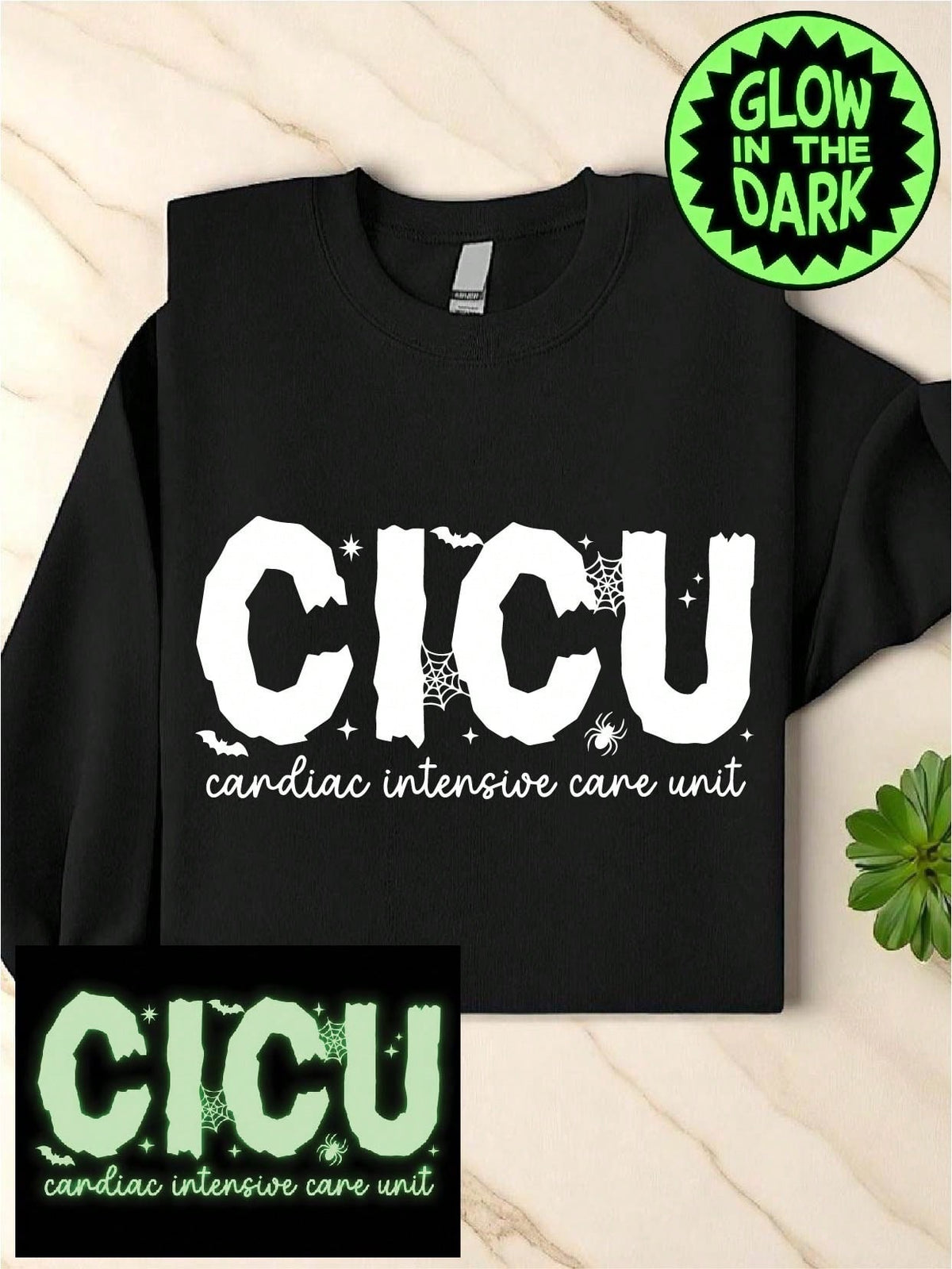 CICU Nurse Halloween Glow In Thr Dark Sweatshirt