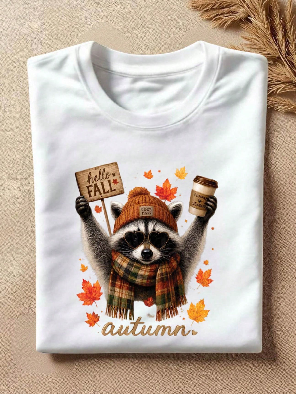 Hello Fall Raccoon T-Shirt