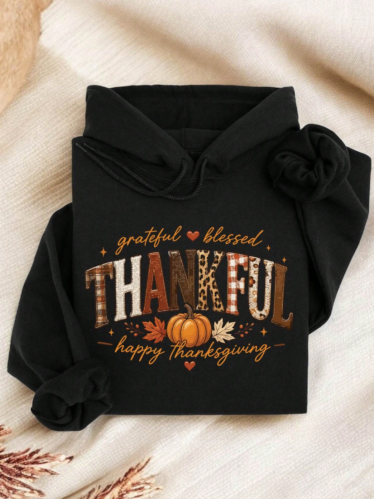 Thankful Happy Thanksgiving Hoodie