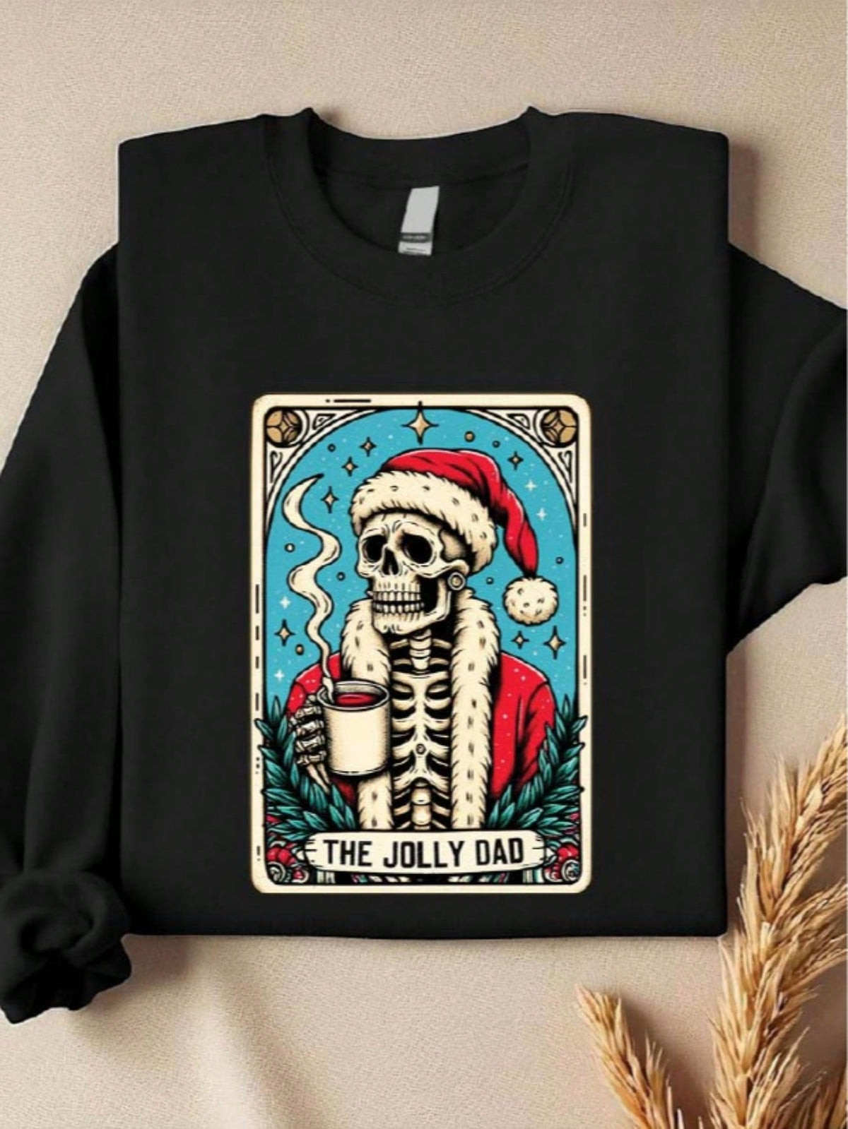 1 PC The Jolly Mom Dad Christmas Skeleton Sweatshirt