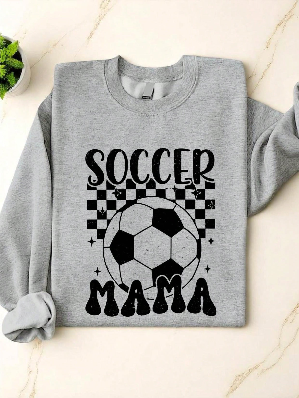 Checkered Soccer Mama Sweatshirt