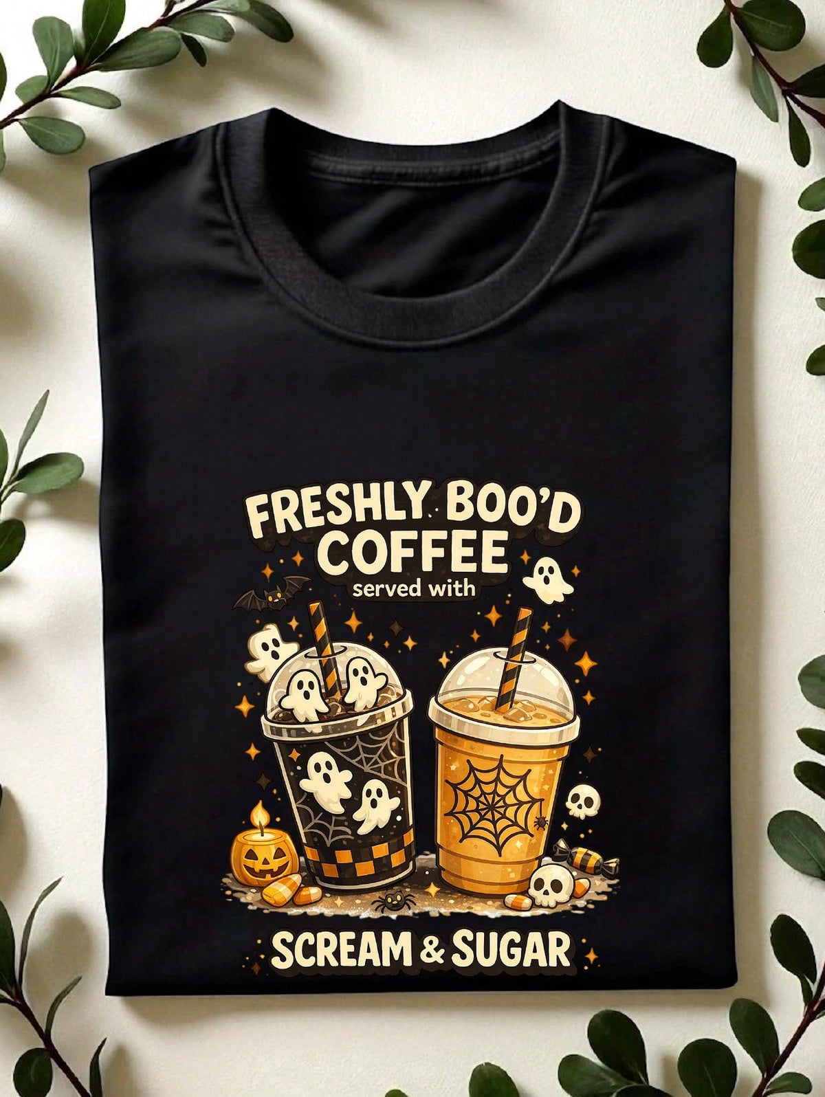 Freshly Bood Coffee Served With Scream And Sugar T-Shirt