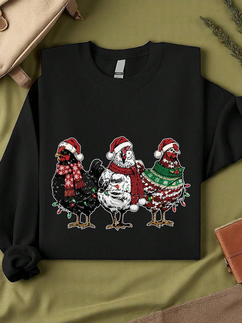 Christmas Chickens Unisex Sweatshirt