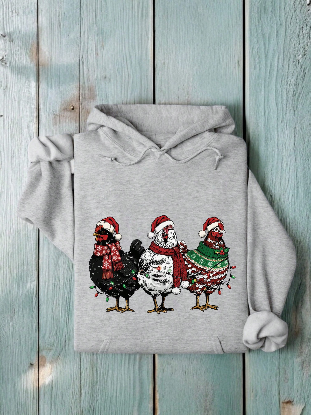 Christmas Chickens Unisex Hoodie
