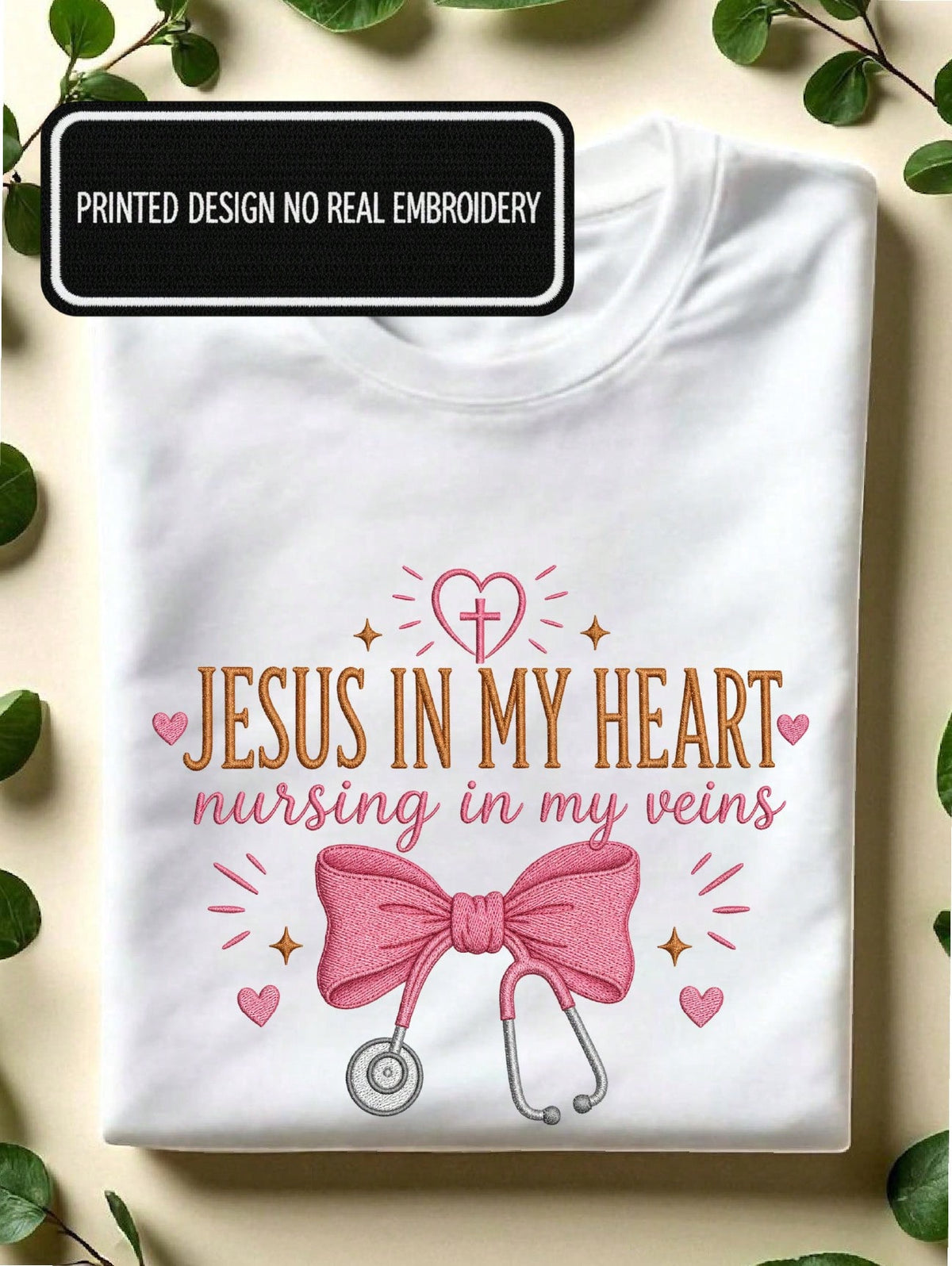 Jesus In My Heart Nursing In My Veins T-Shirt