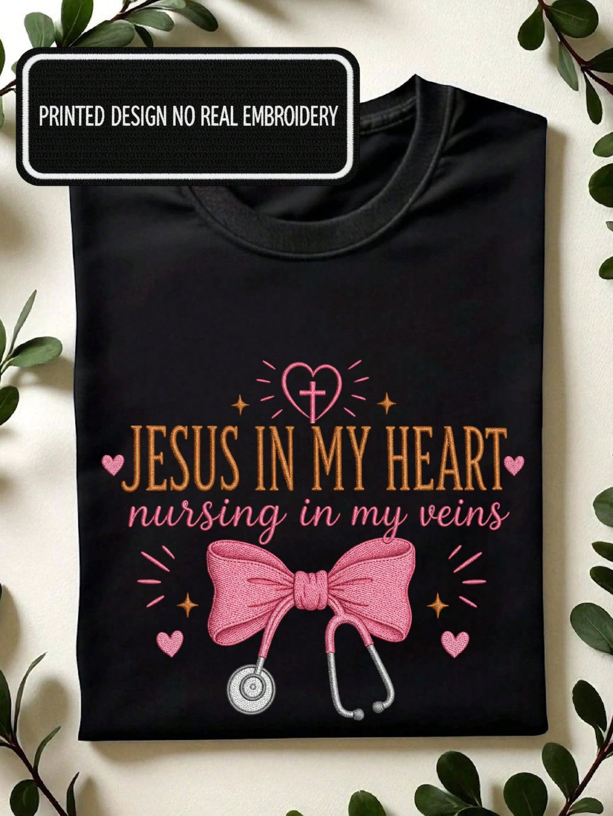Jesus In My Heart Nursing In My Veins T-Shirt
