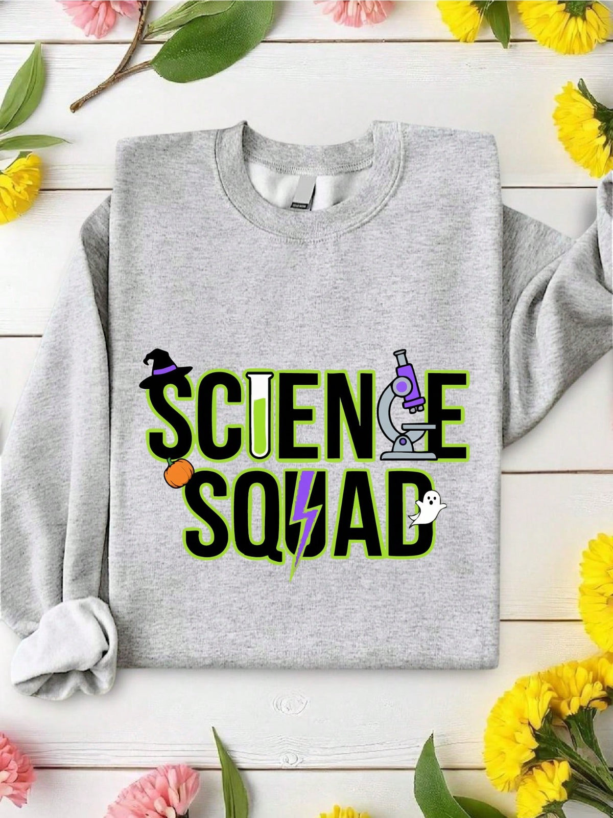 Retro Halloween Science Crew Sweatshirt