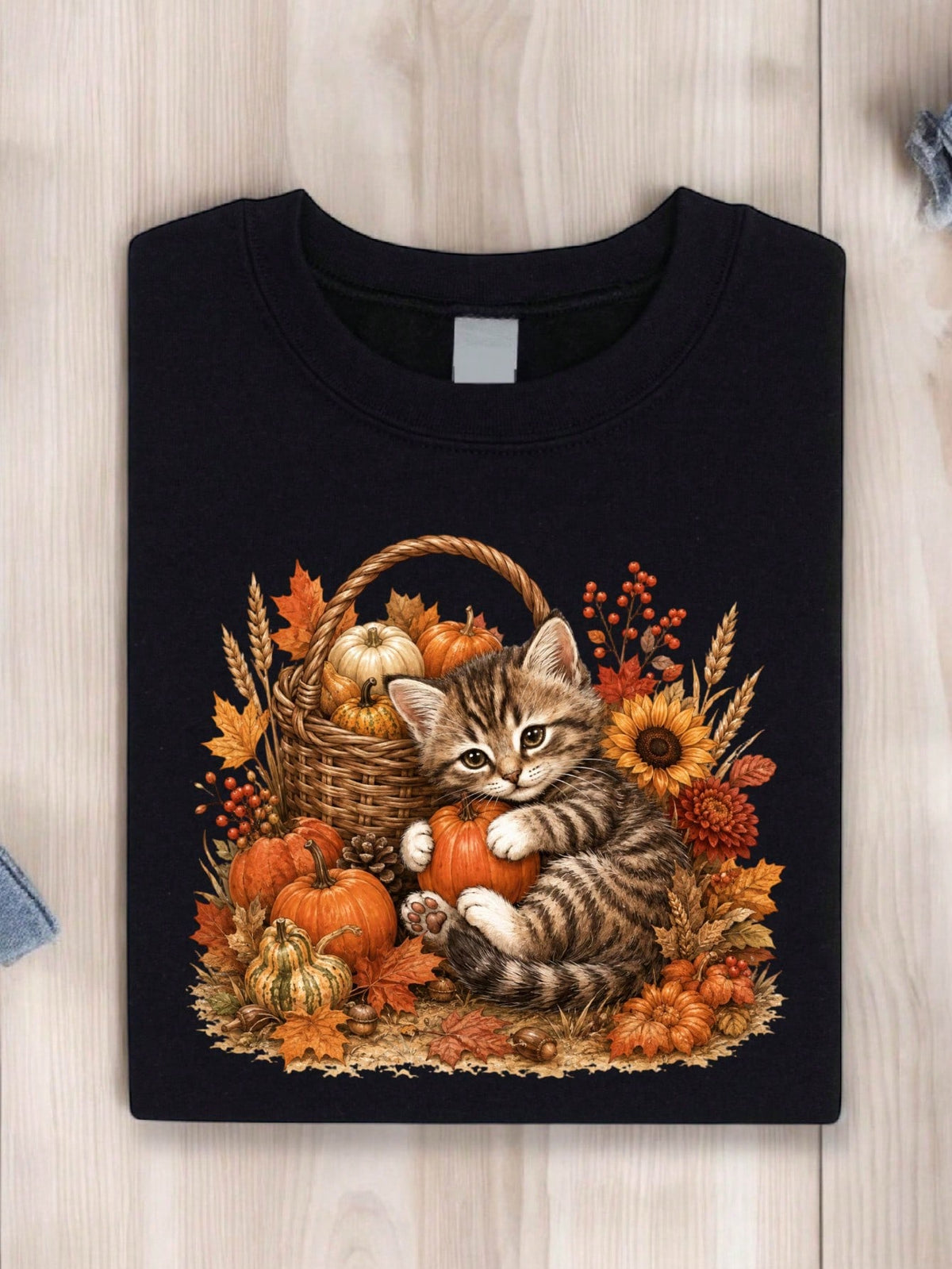 Cute Fall Cat T-Shirt