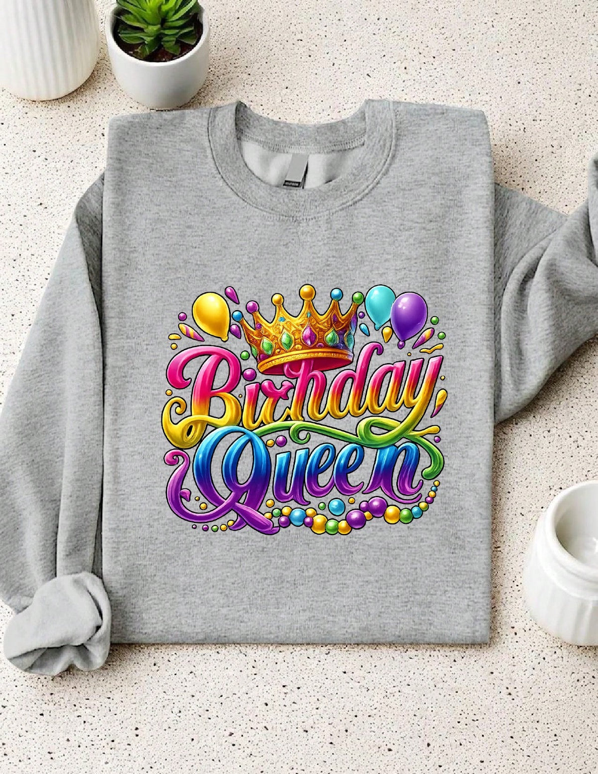 Colorful Birthday Queen Sweatshirt