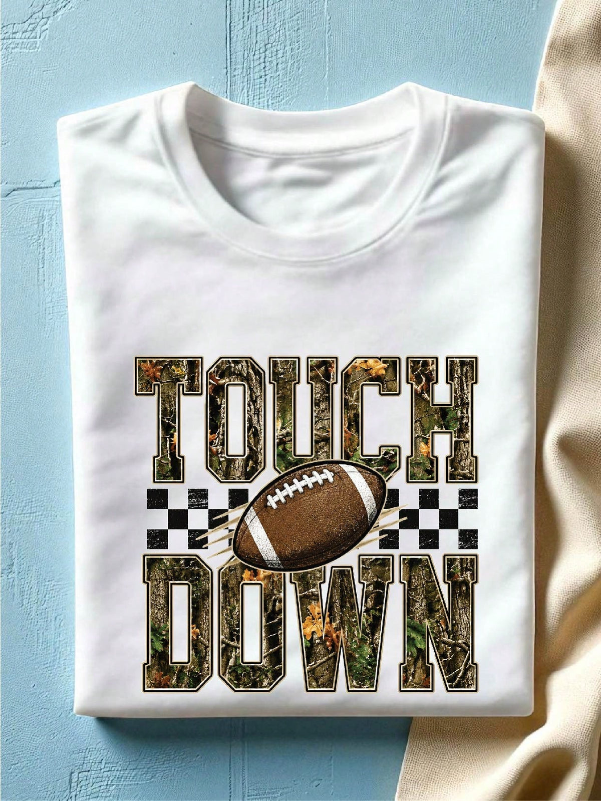 Camo Checkered Football T-Shirt