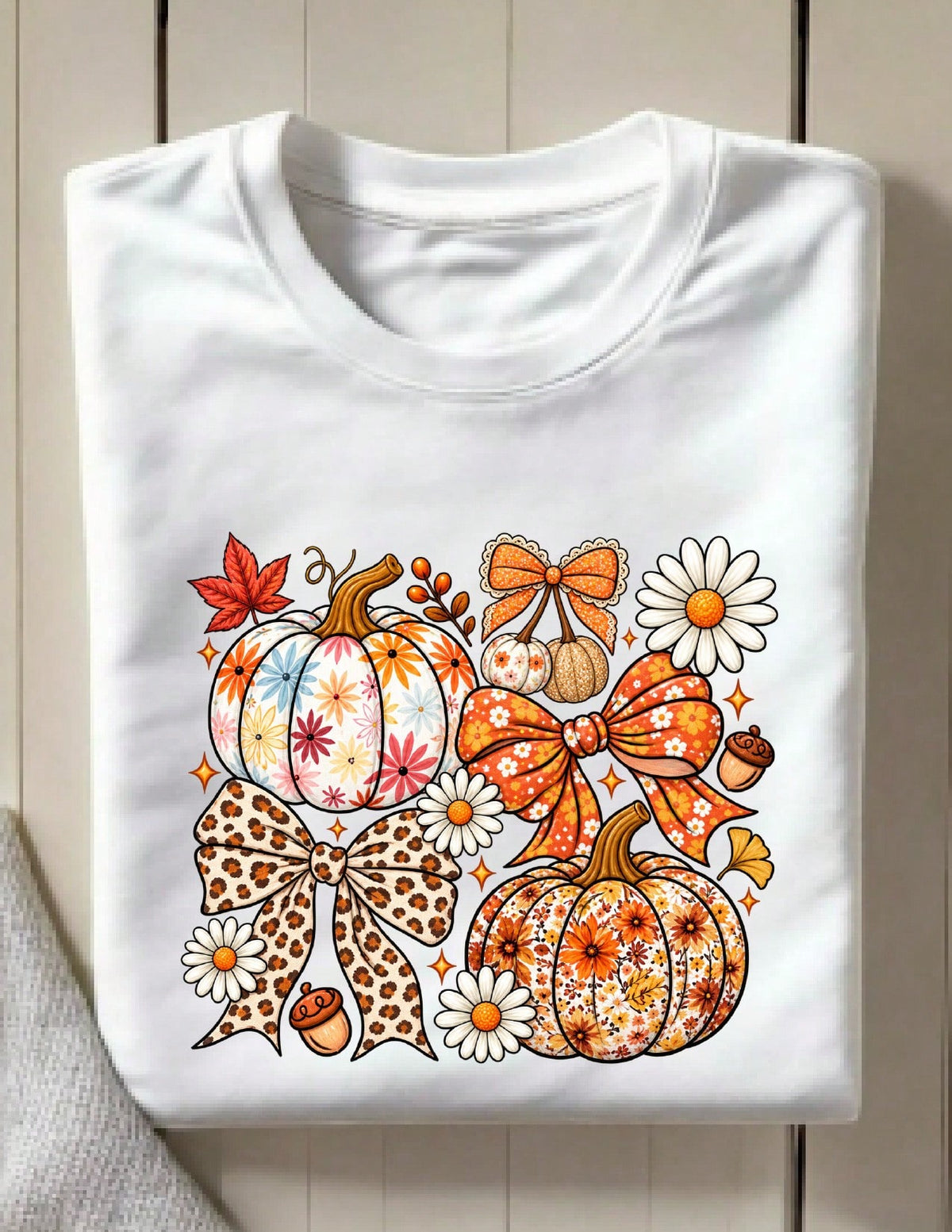 Floral Fall Pumpkin T-Shirt