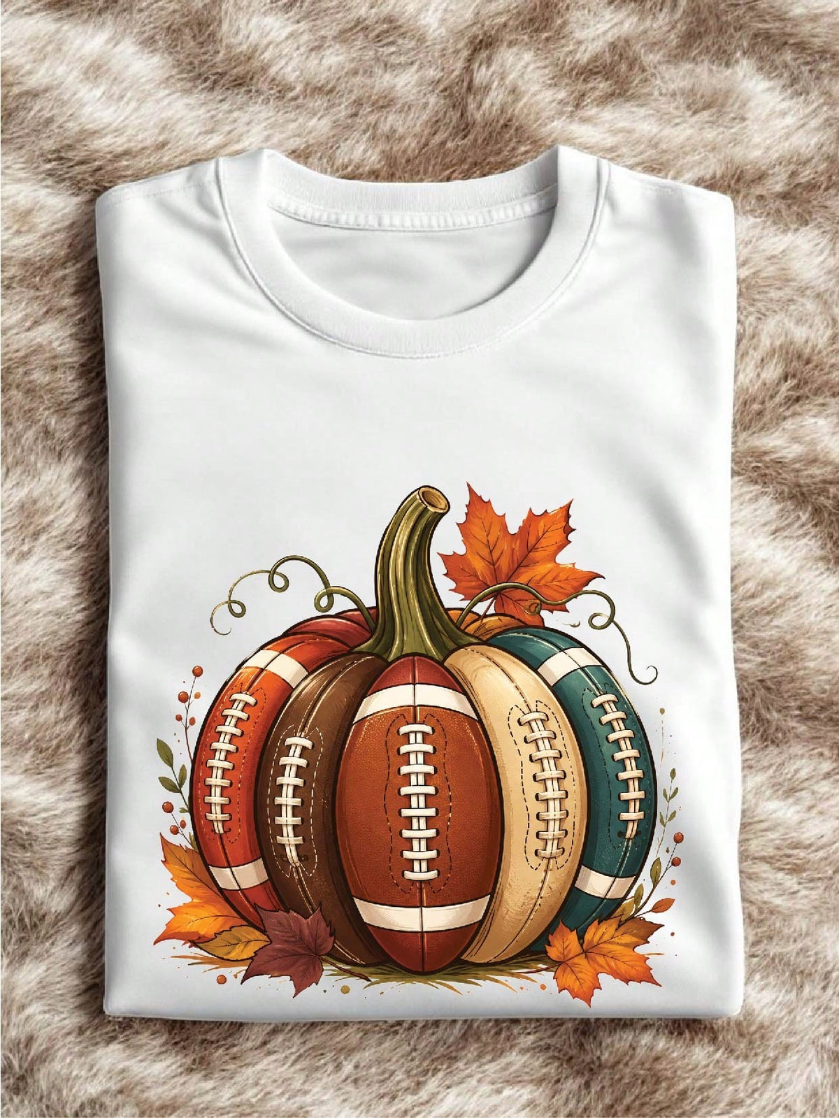 Football Fall Pumpkin T-Shirt