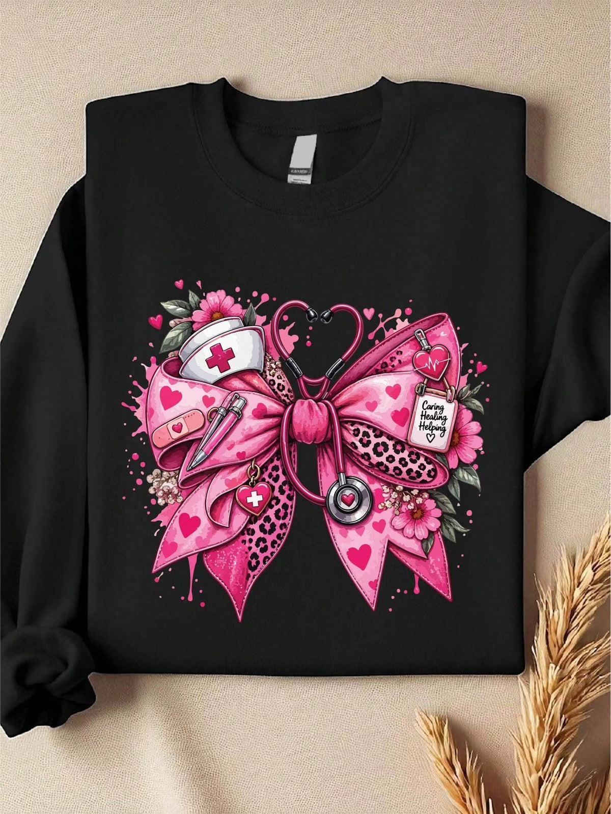 Pink Nurse Bow Sweatshirt