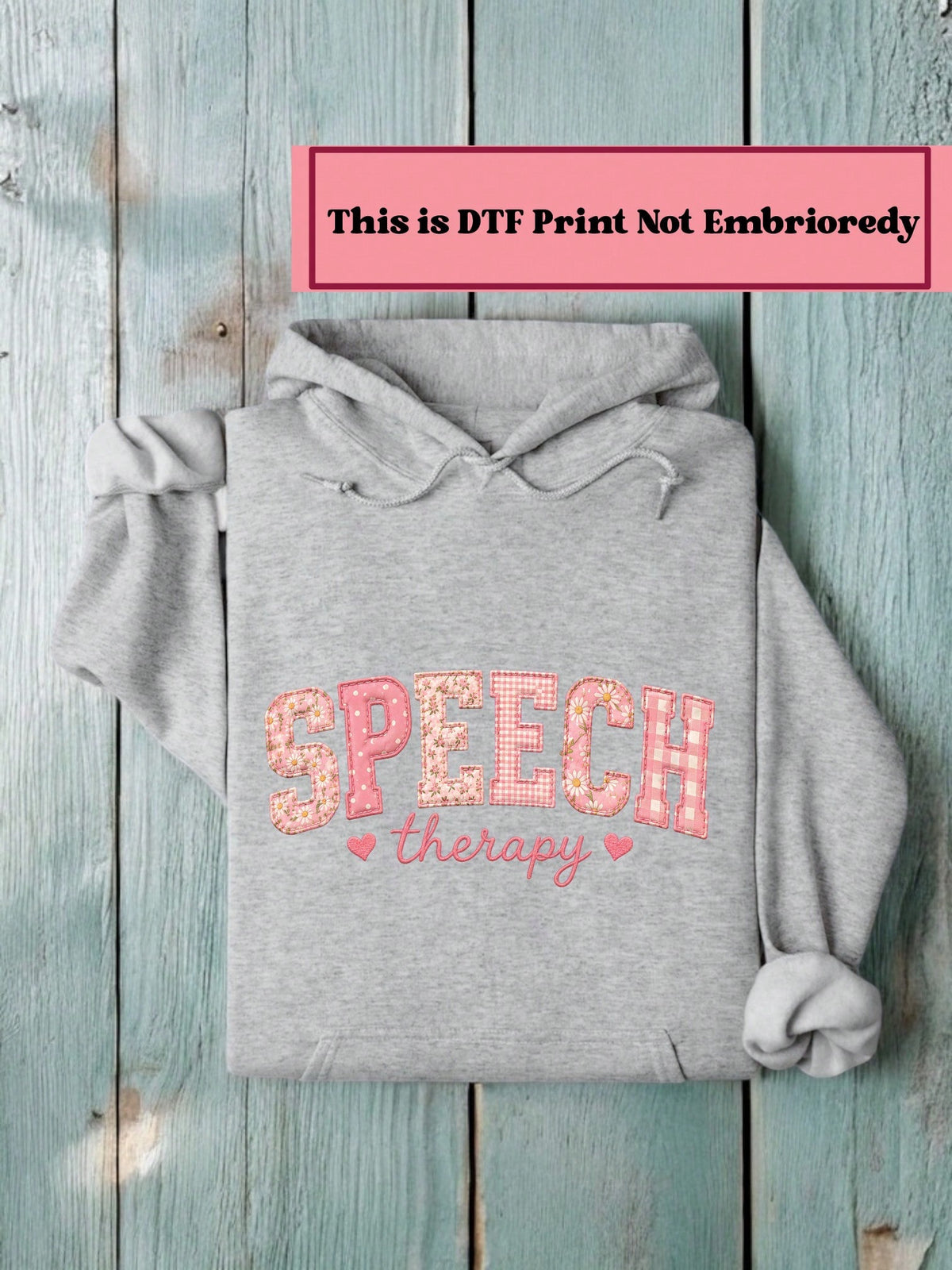 Speech Therapy Patchwork (DTF Graphic Print) Unisex Hoodie
