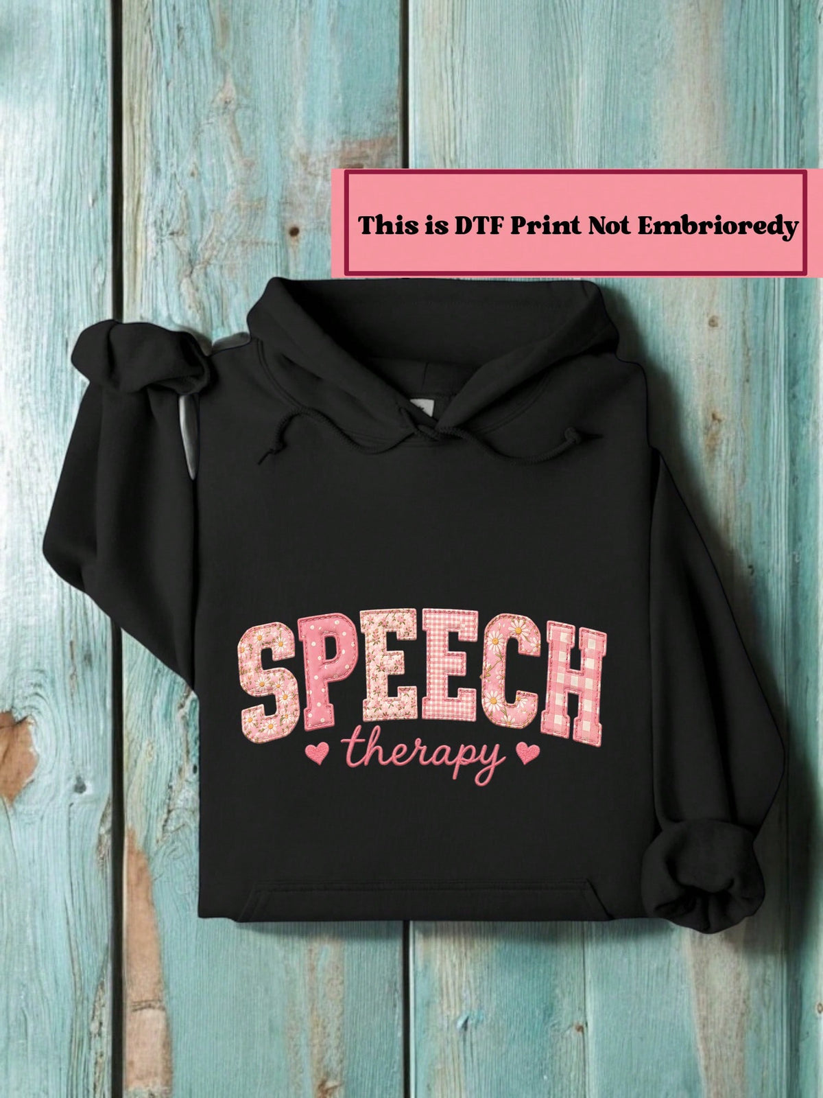 Speech Therapy Patchwork (DTF Graphic Print) Unisex Hoodie