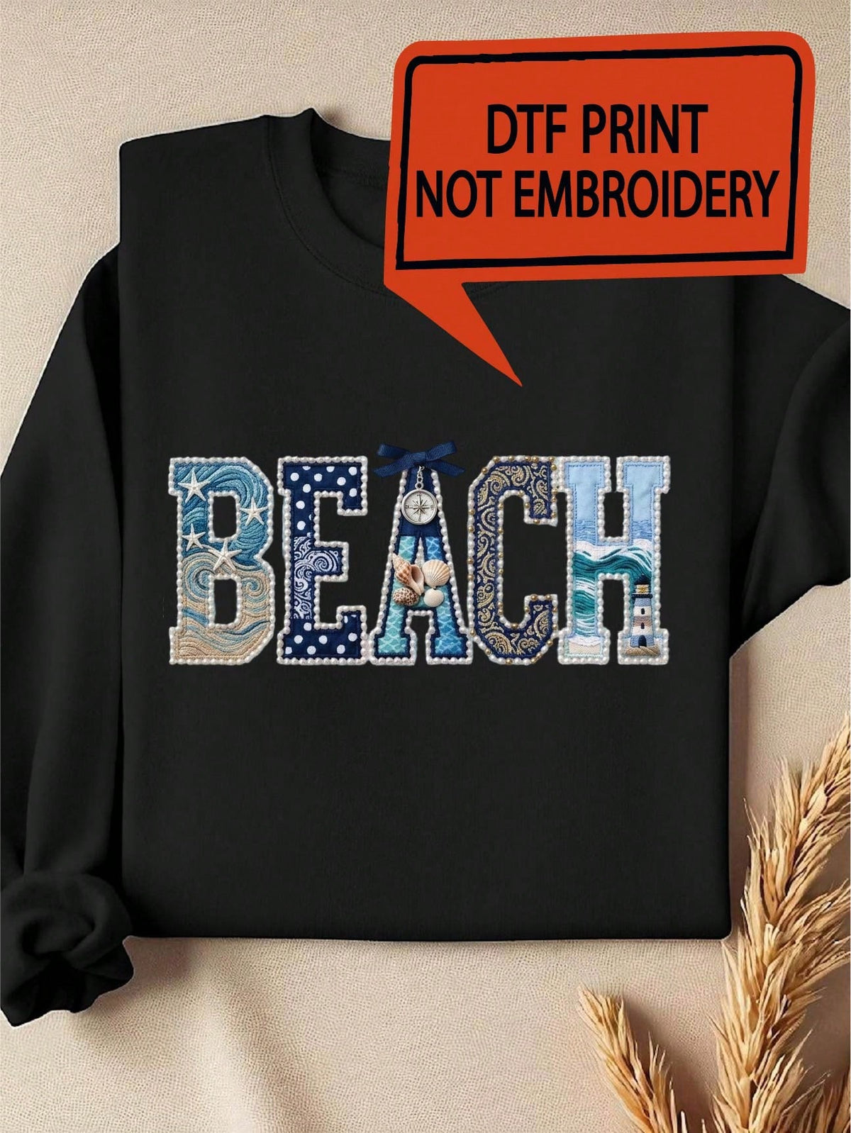 Beach Print Sweatshirt