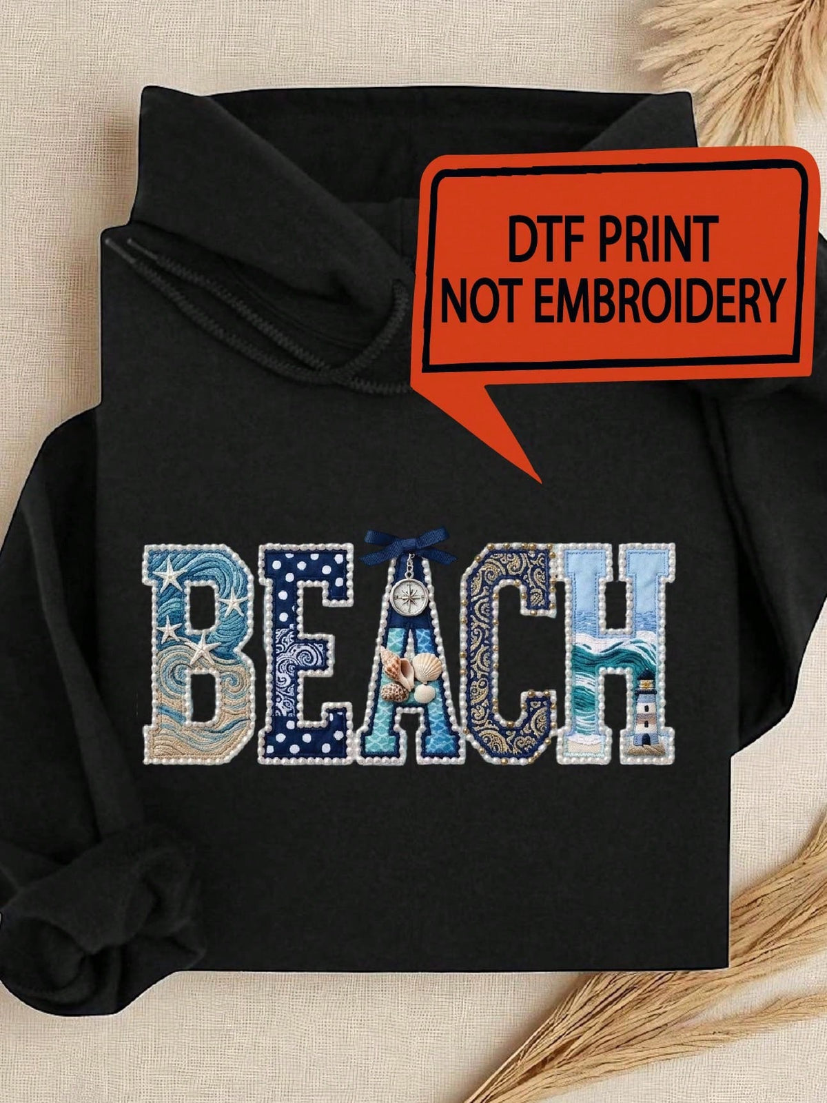 Beach Print Hoodie