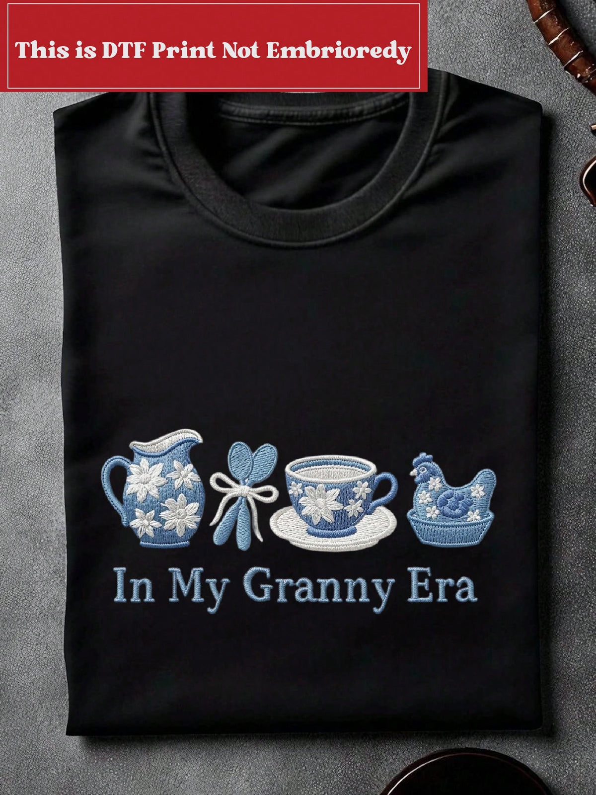 In My Granny Era Faux Yarn (DTF Graphic Print) T-Shirt