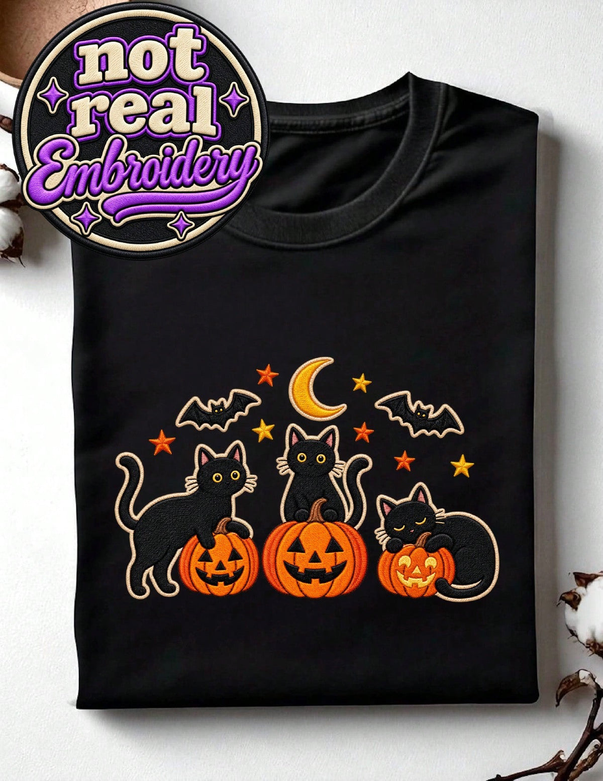 Black Cats Pumpkins (Graphic Print) T-Shirt