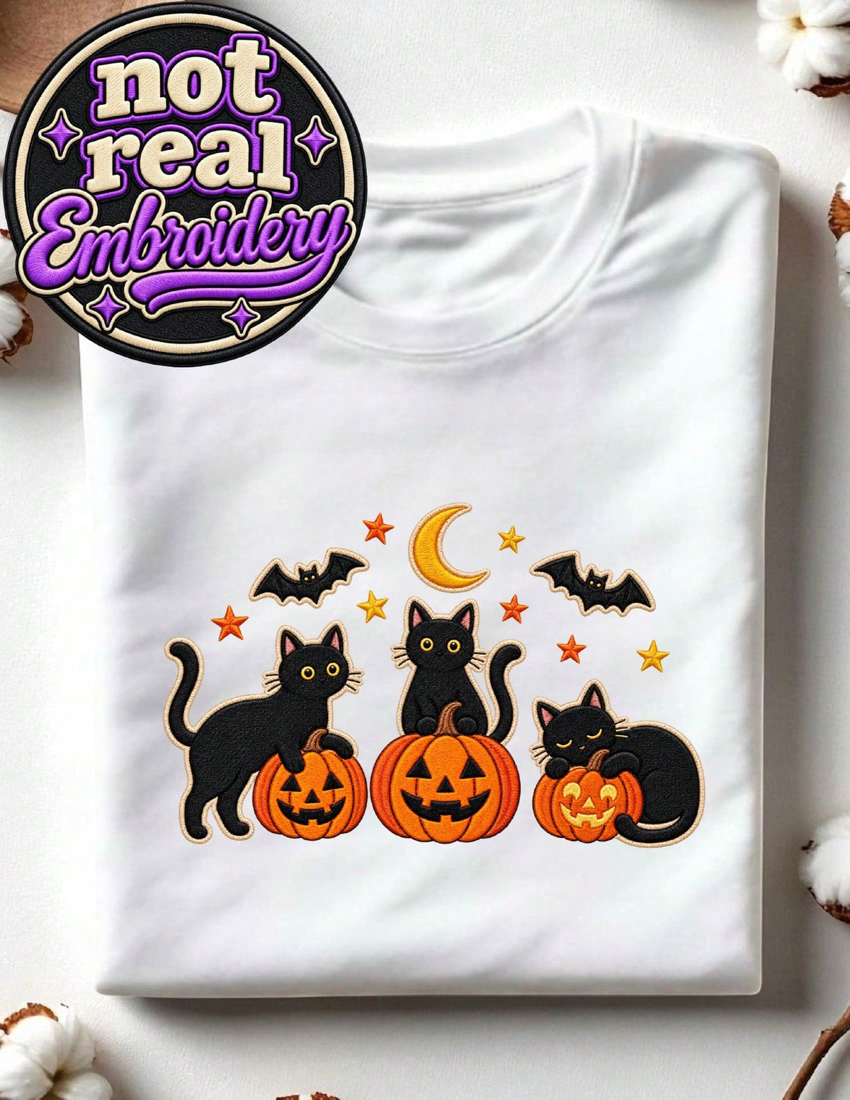 Black Cats Pumpkins (Graphic Print) T-Shirt