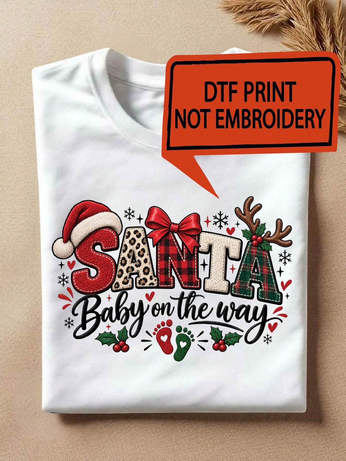 Santa Baby On The Way Christmas T-Shirt