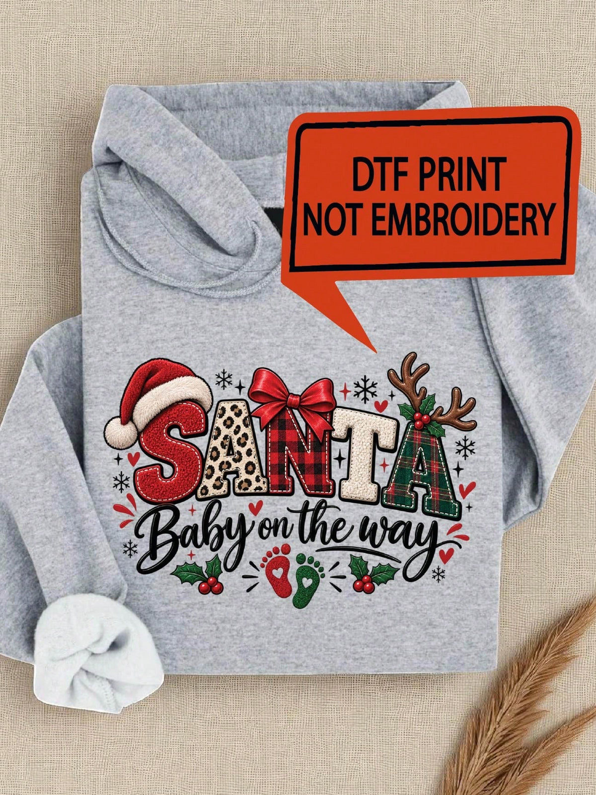 Santa Baby On The Way Christmas Hoodie