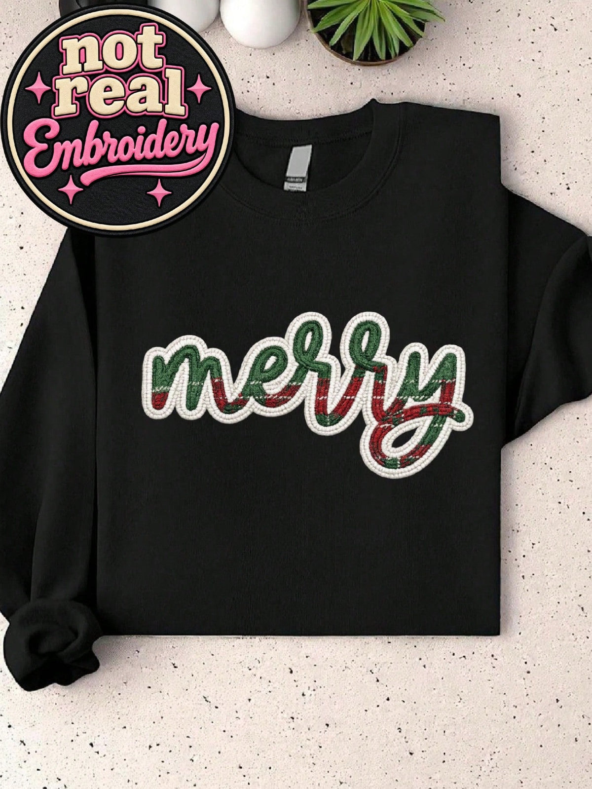 Merry Christmas Patchwork (DTF Graphic Print) Sweatshirt