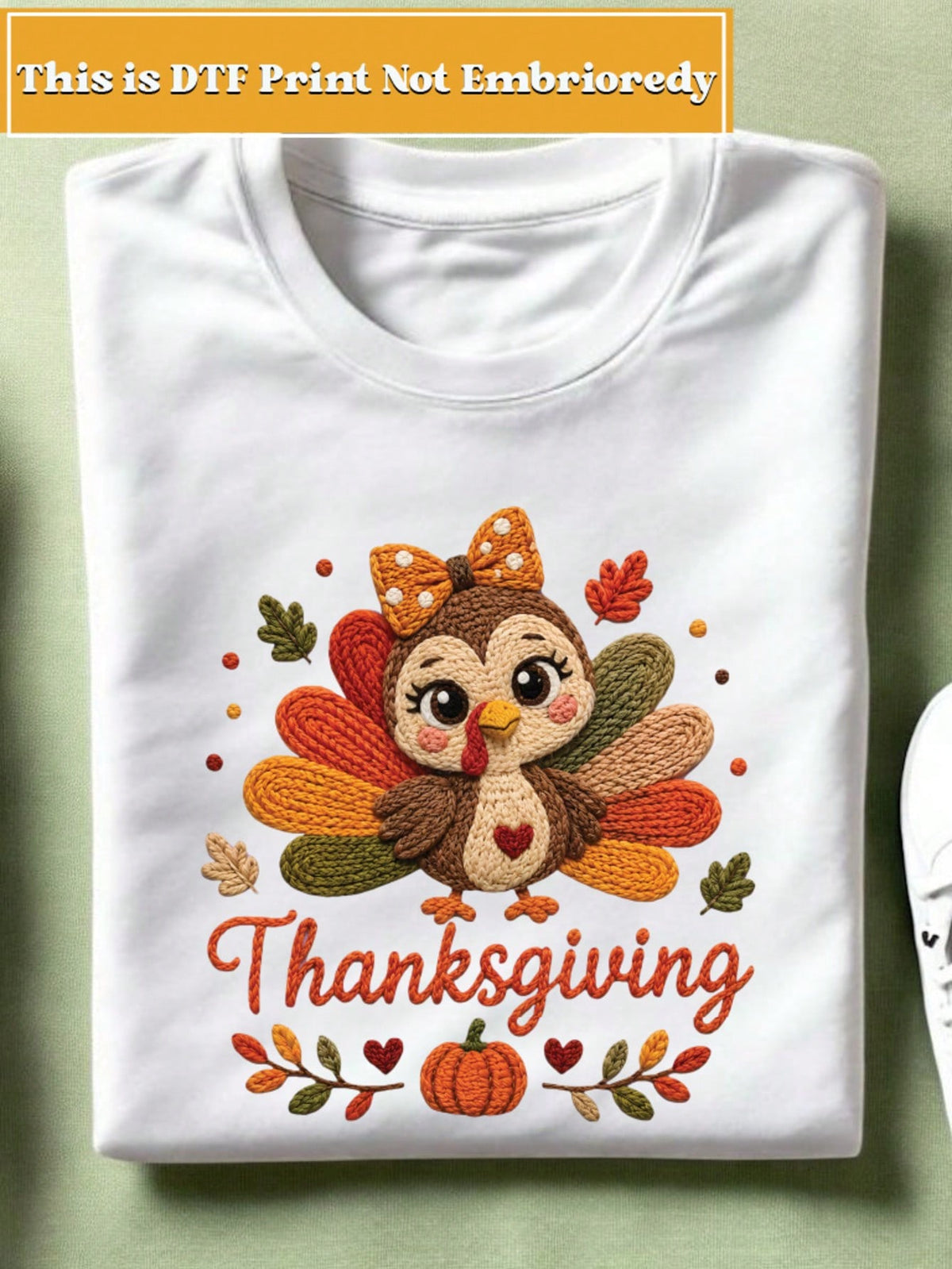 Thanksgiving Faux Yarn (DTF Graphic Print) Unisex T-Shirt