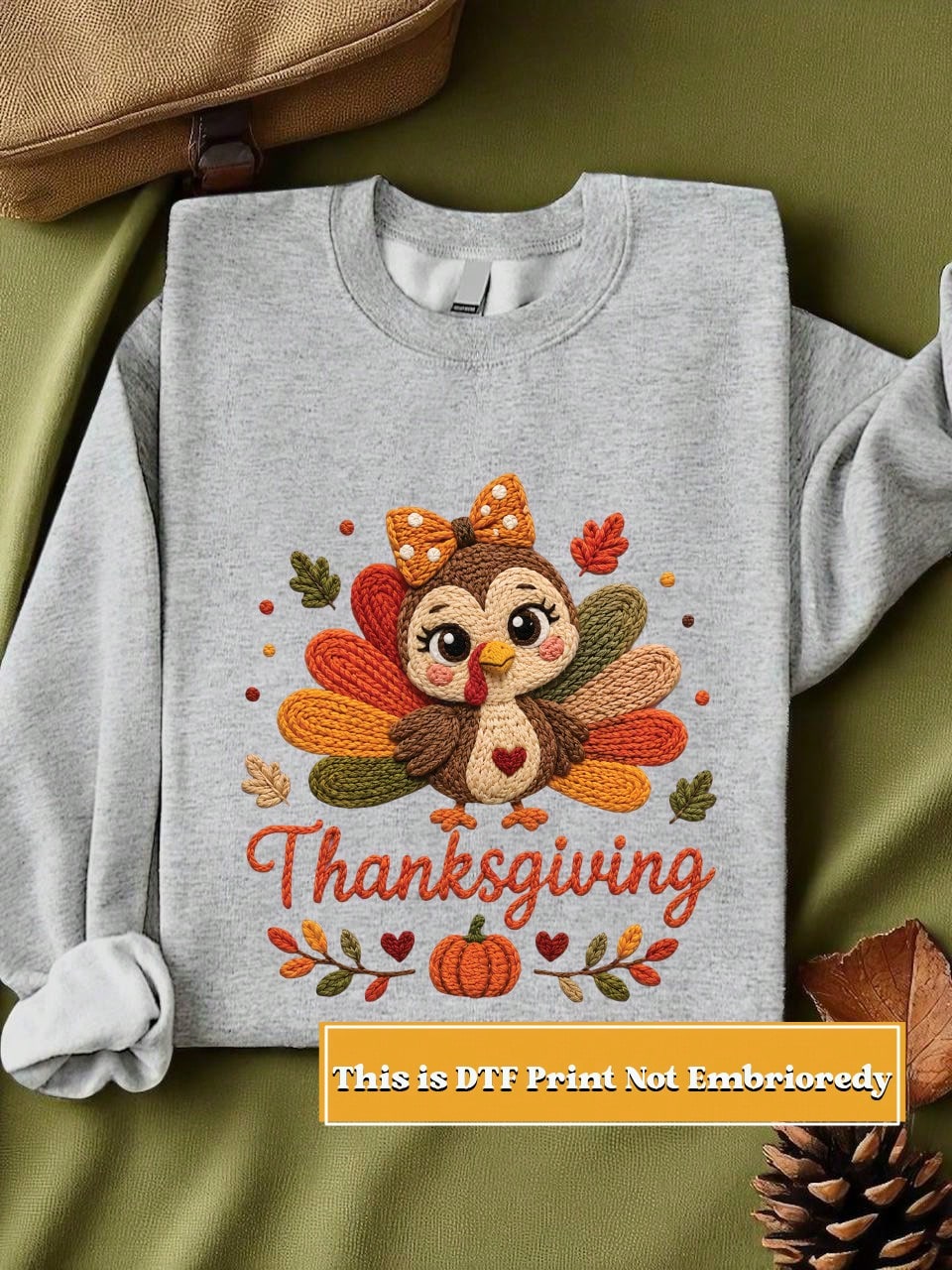 Thanksgiving Faux Yarn (DTF Graphic Print) Unisex Sweatshirt