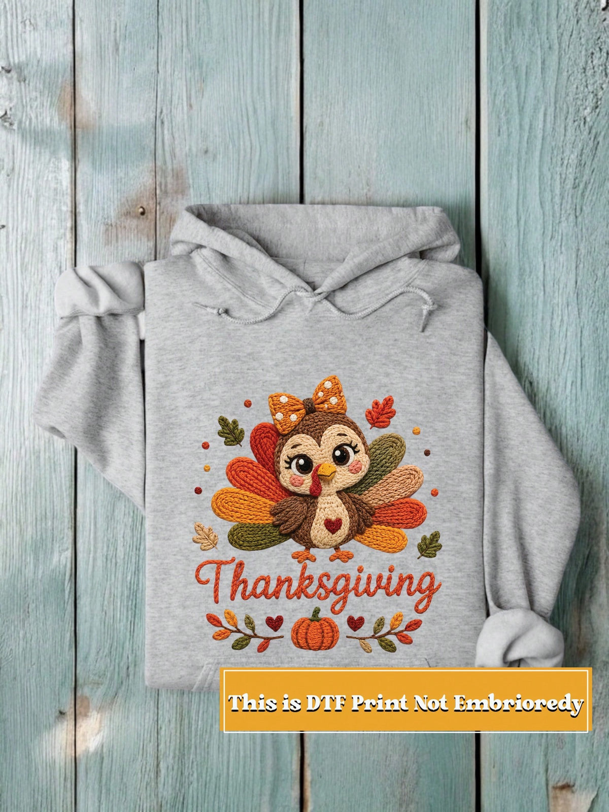 Thanksgiving Faux Yarn (DTF Graphic Print) Unisex Hoodie