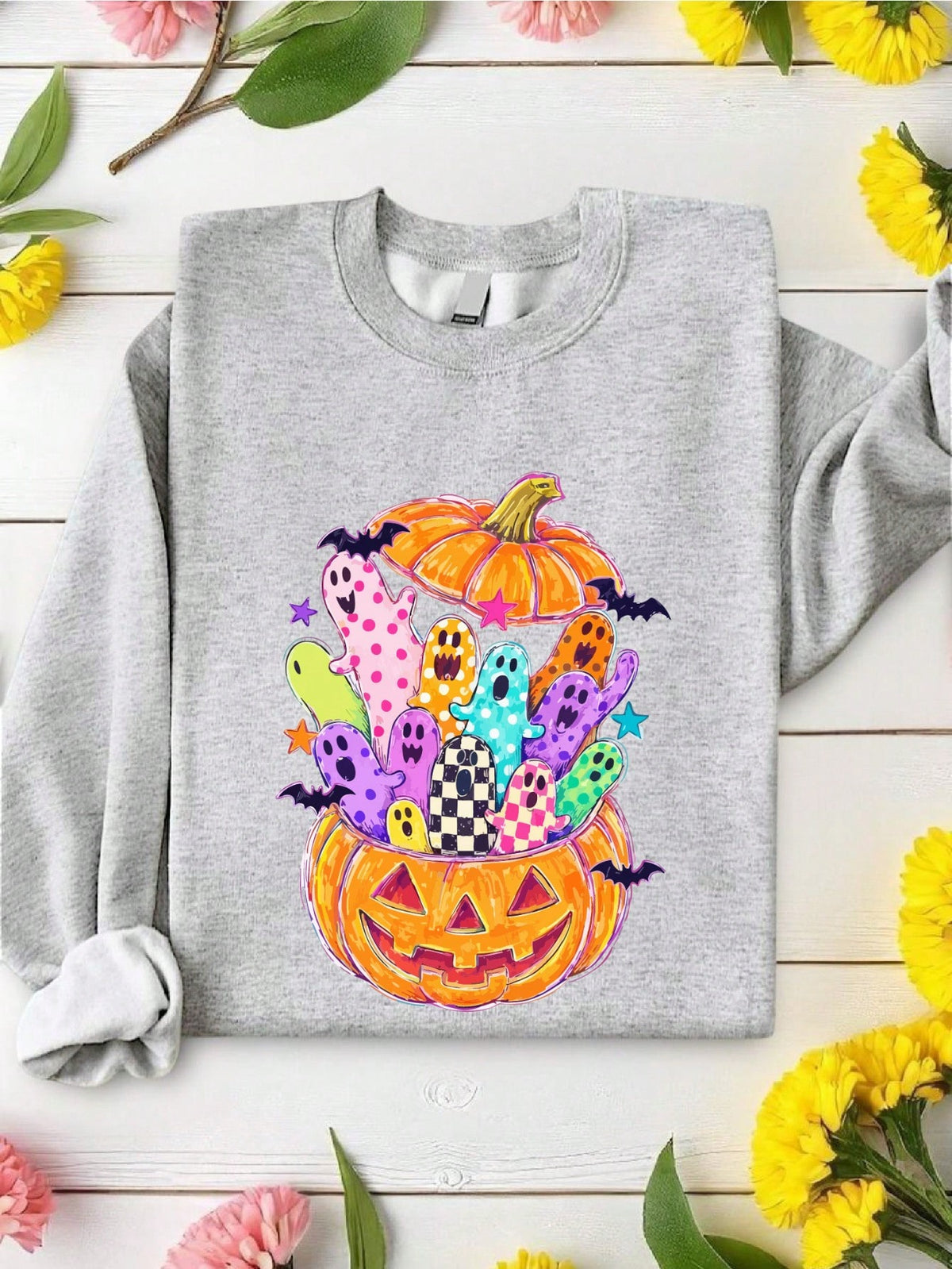 Preppy Pumpkin Ghost Sweatshirt