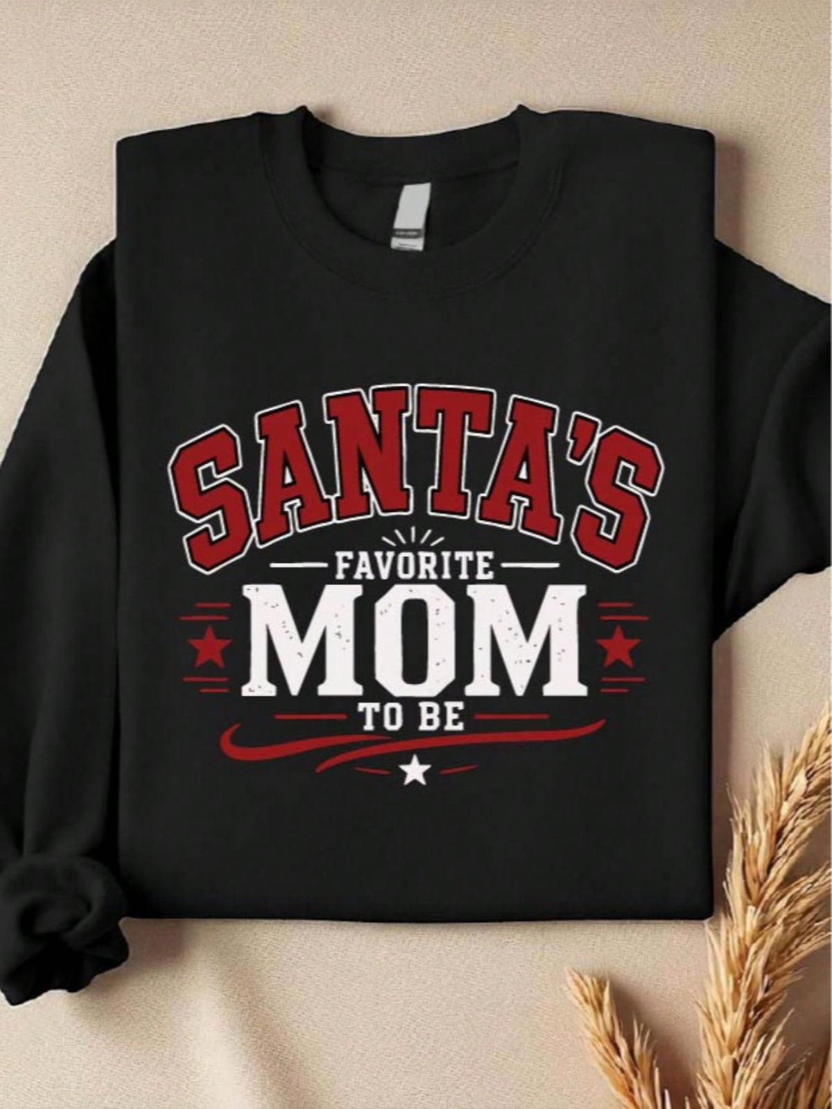 1 PC Santa's Favorite Mom Dad To Be Sweatshirt
