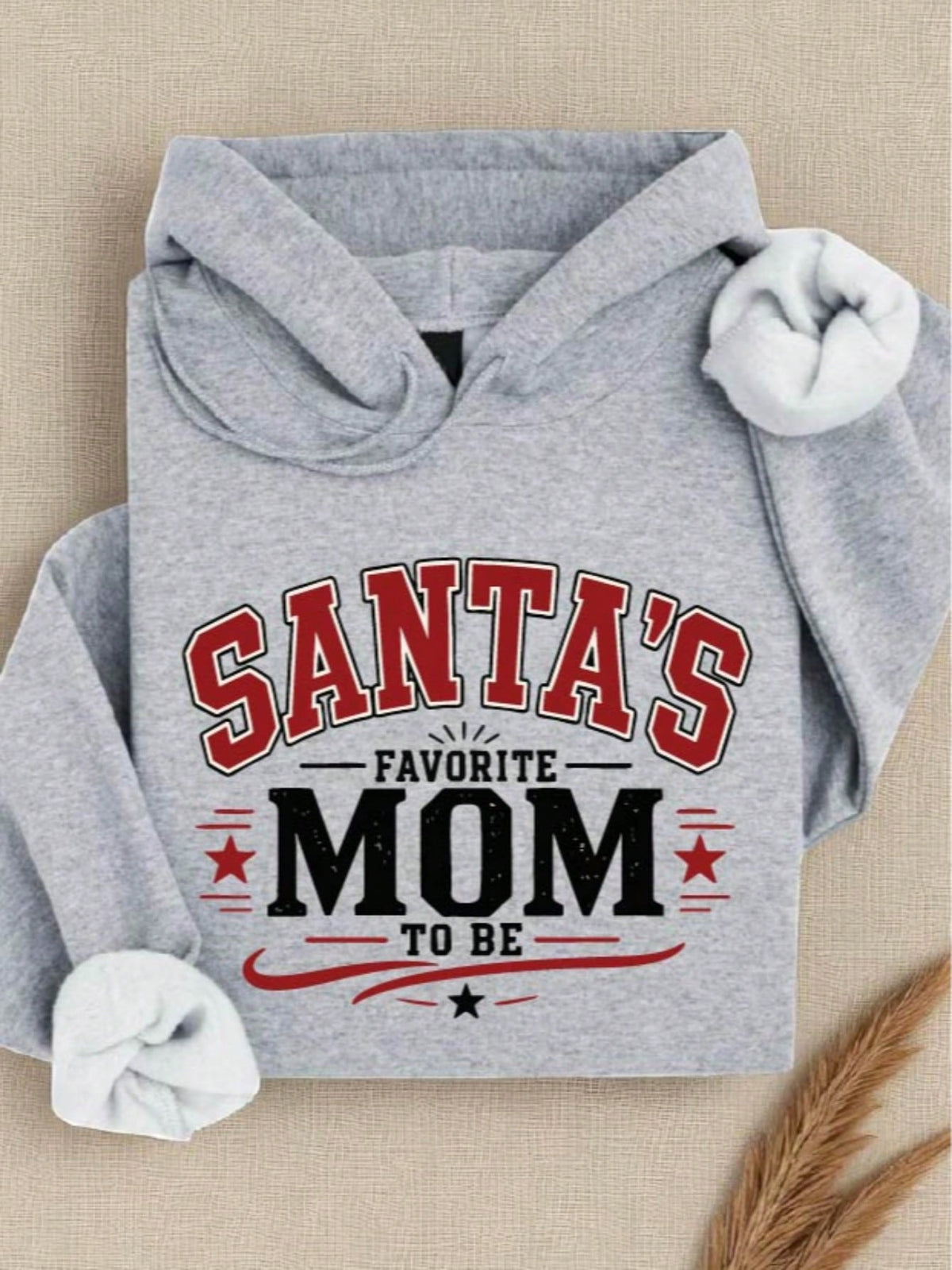 1 PC Santa's Favorite Mom Dad To Be Hoodie