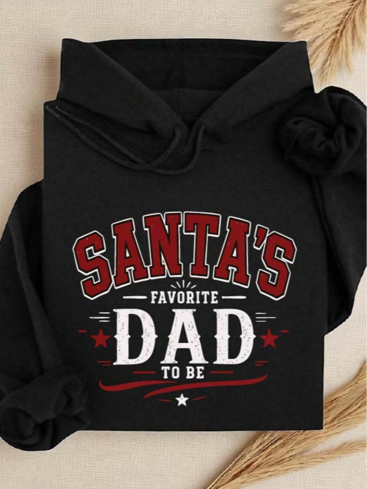 1 PC Santa's Favorite Mom Dad To Be Hoodie