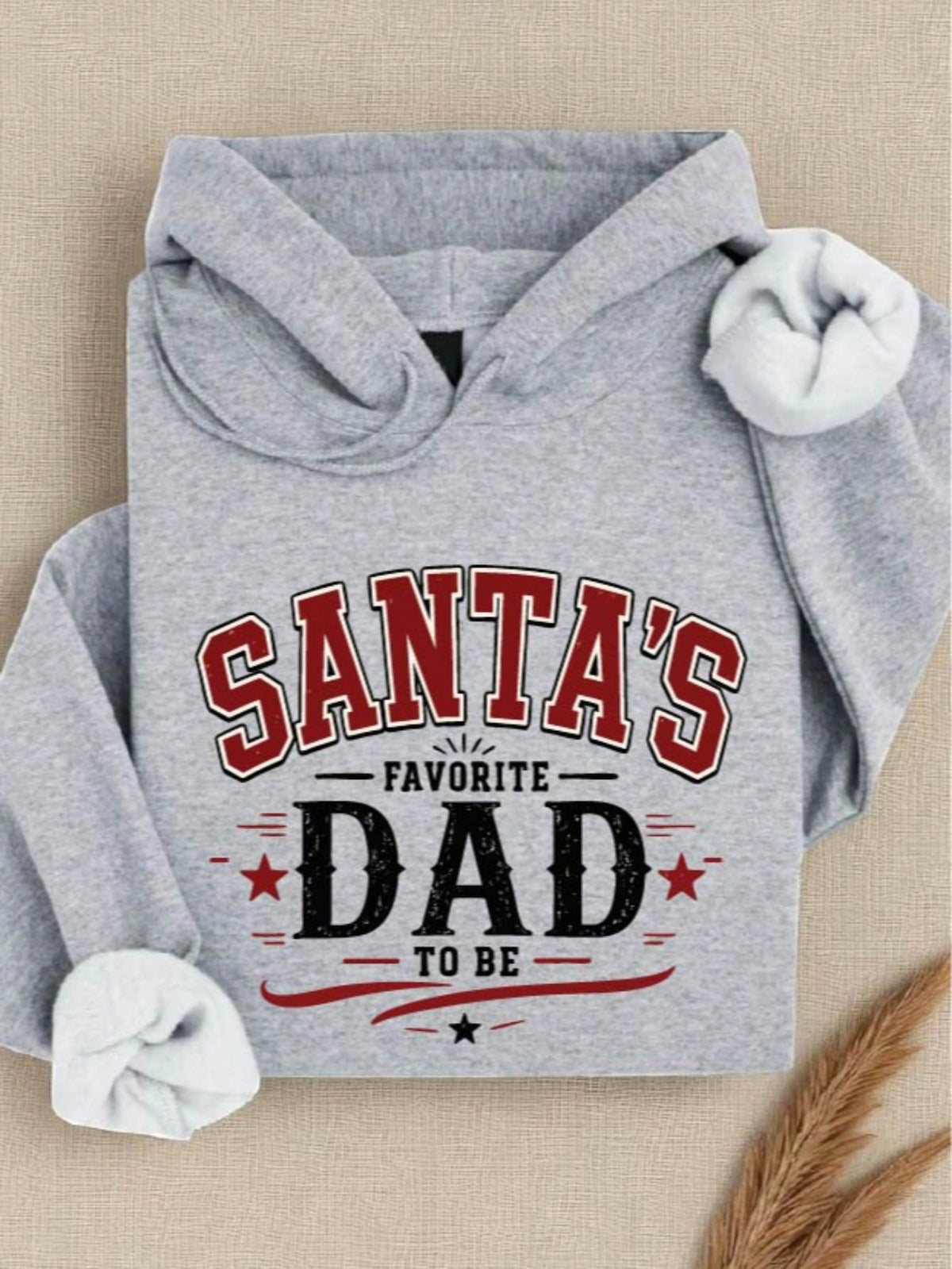 1 PC Santa's Favorite Mom Dad To Be Hoodie
