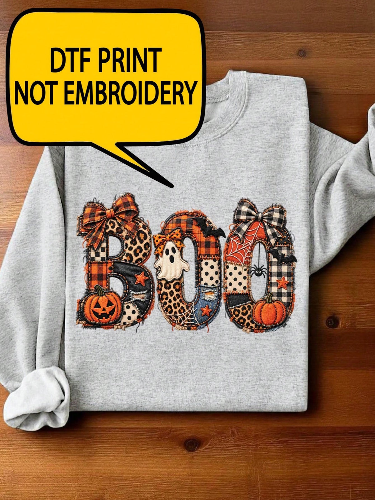 Boo Halloween Print Sweatshirt