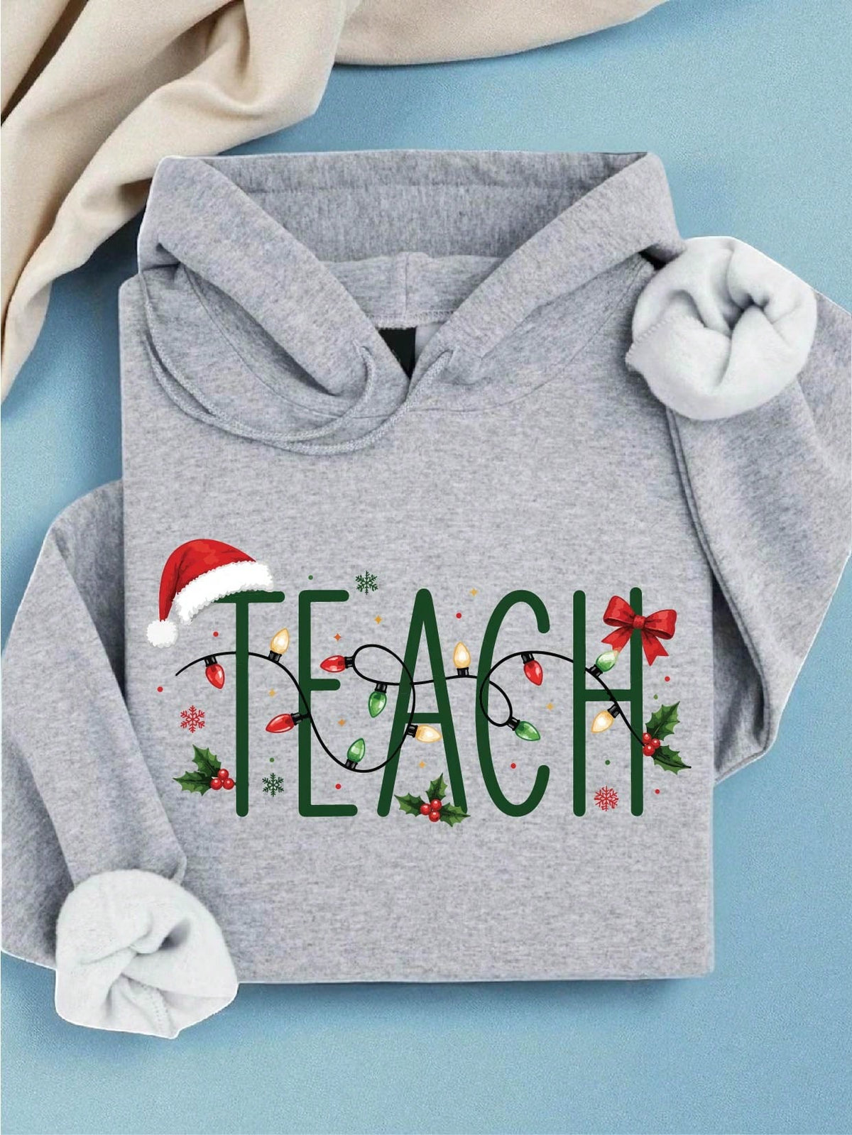 Christmas Lights Teach Hoodie
