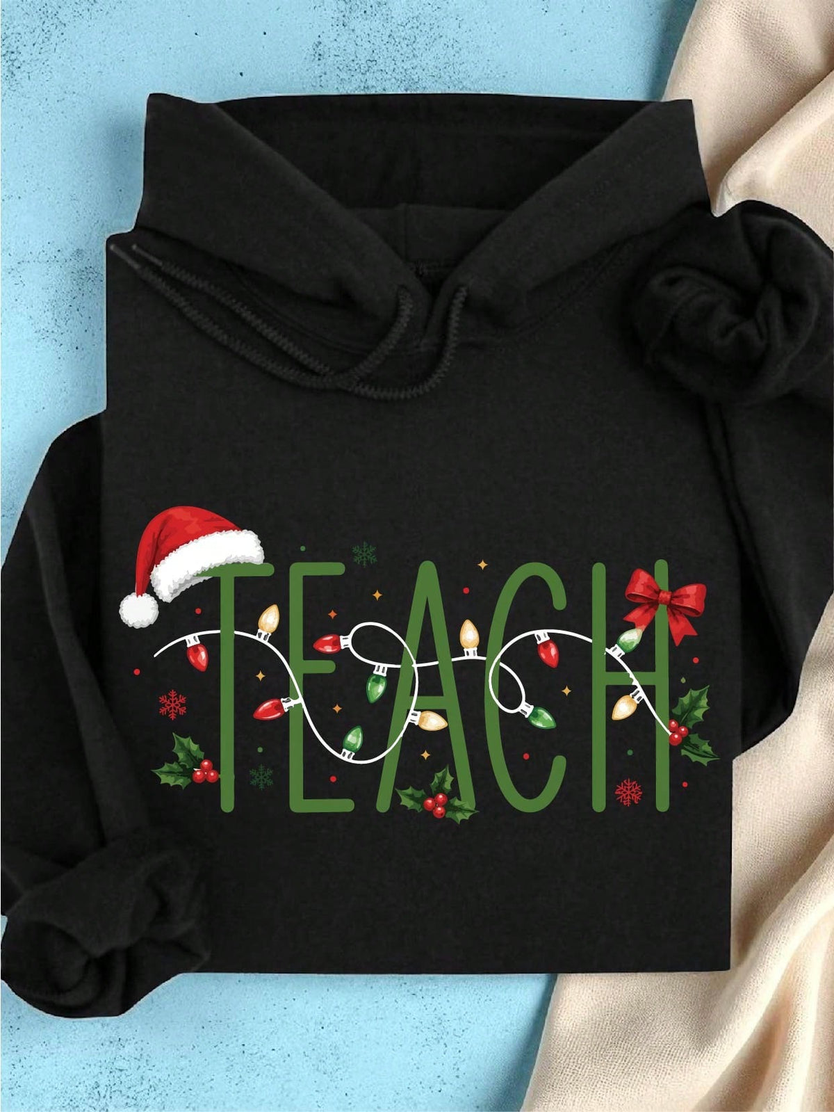 Christmas Lights Teach Hoodie
