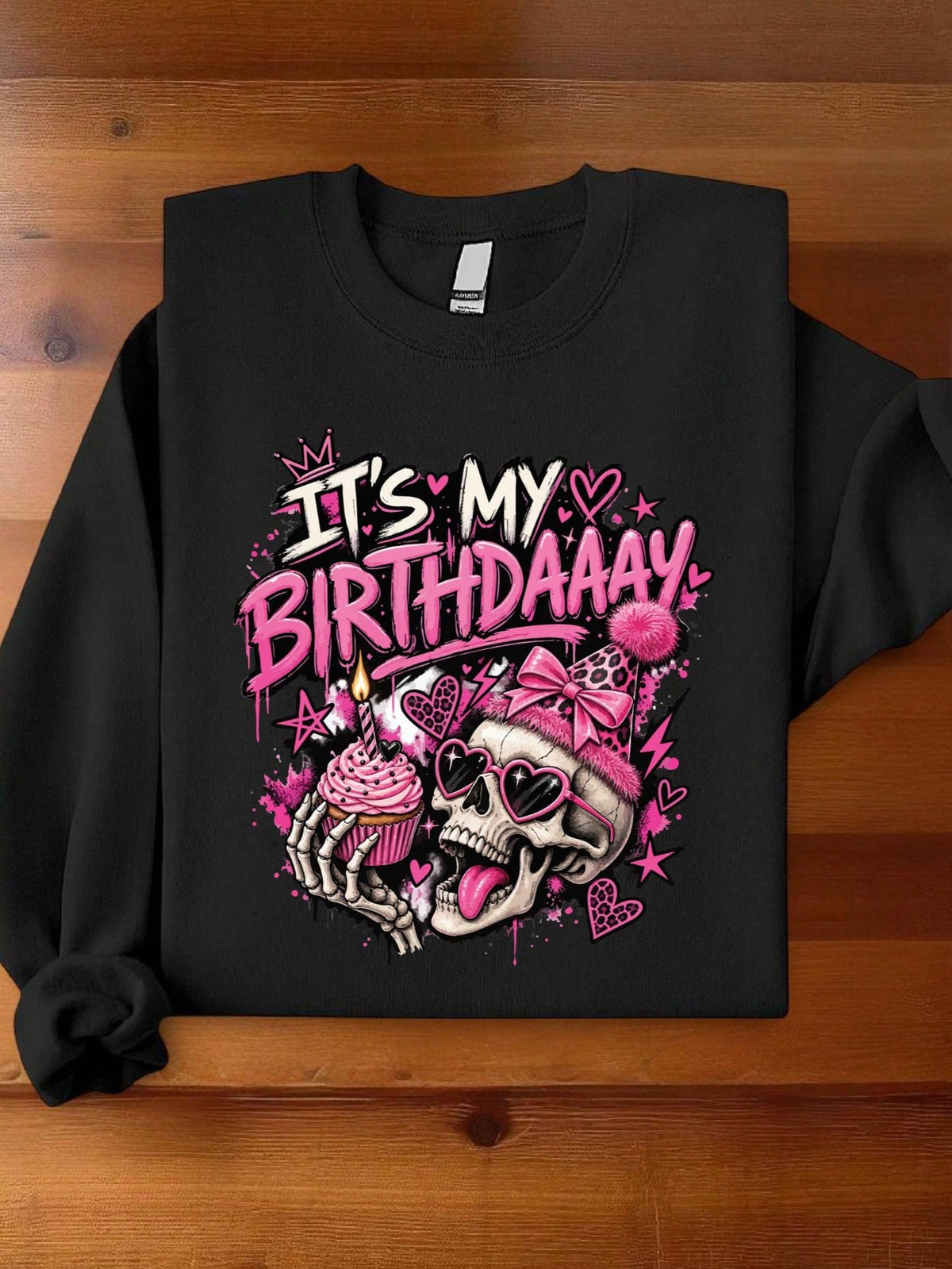 It's My Birthdaaay Pink Skull Sweatshirt