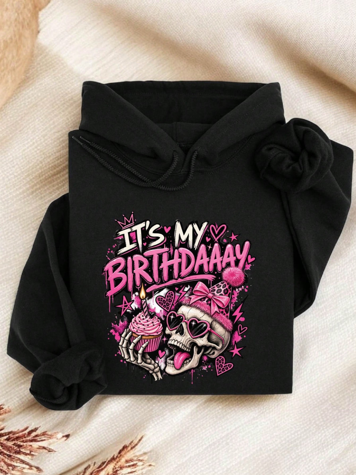 It's My Birthdaaay Pink Skull Hoodie