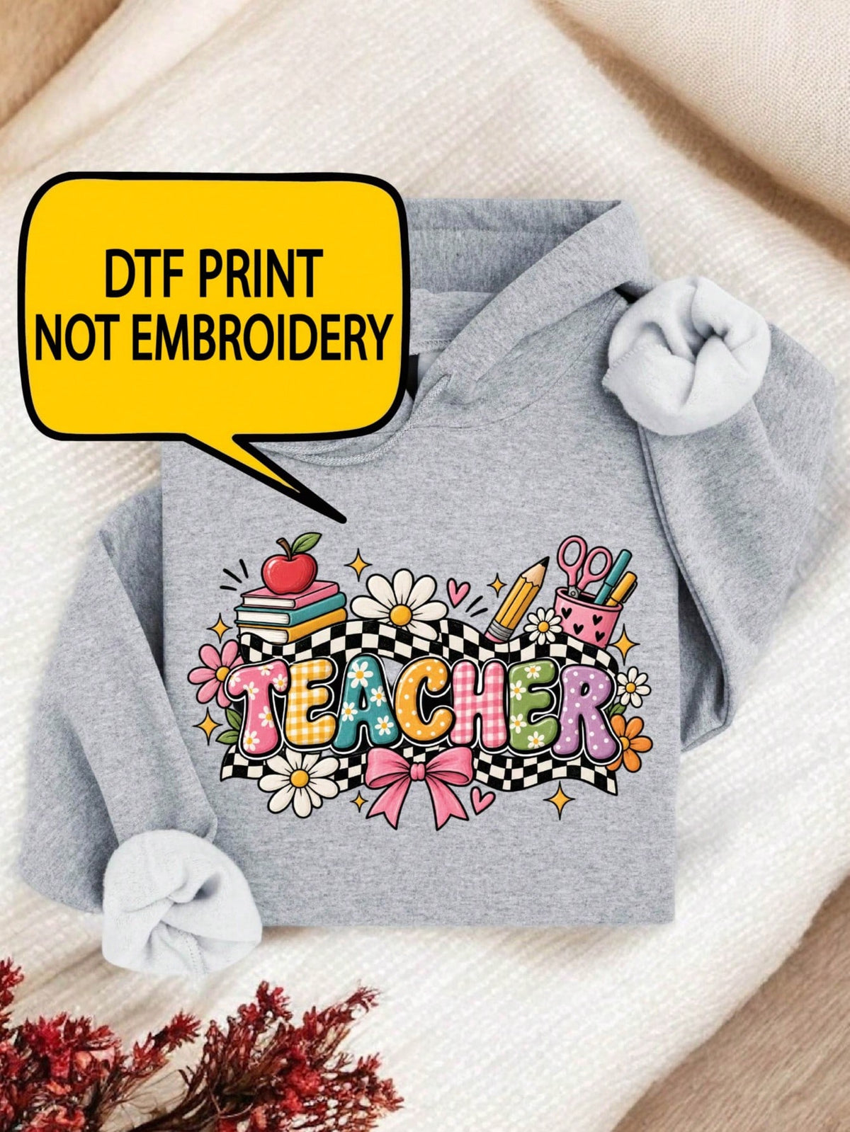 Teacher Print Hoodie