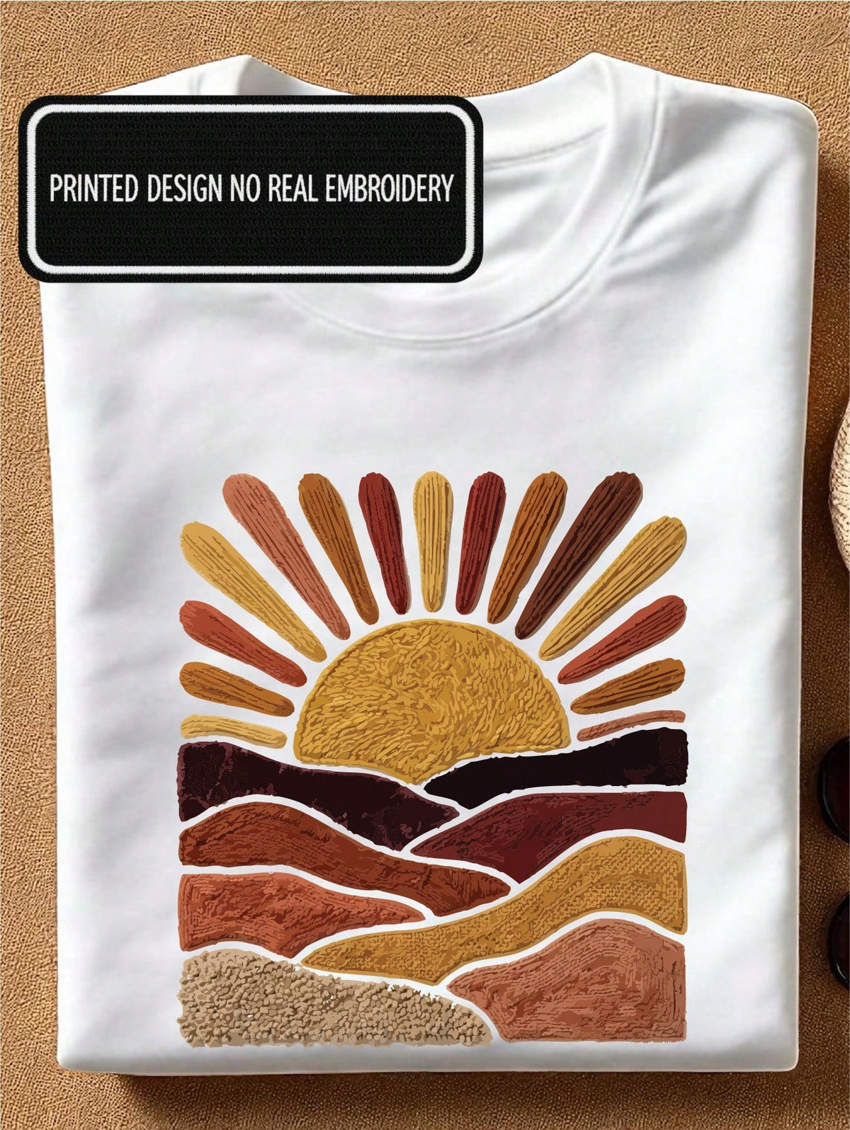 Faux Yarn Sunset Landscape T-Shirt
