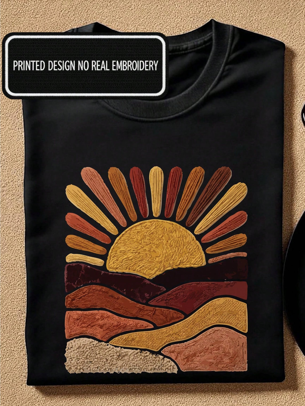 Faux Yarn Sunset Landscape T-Shirt