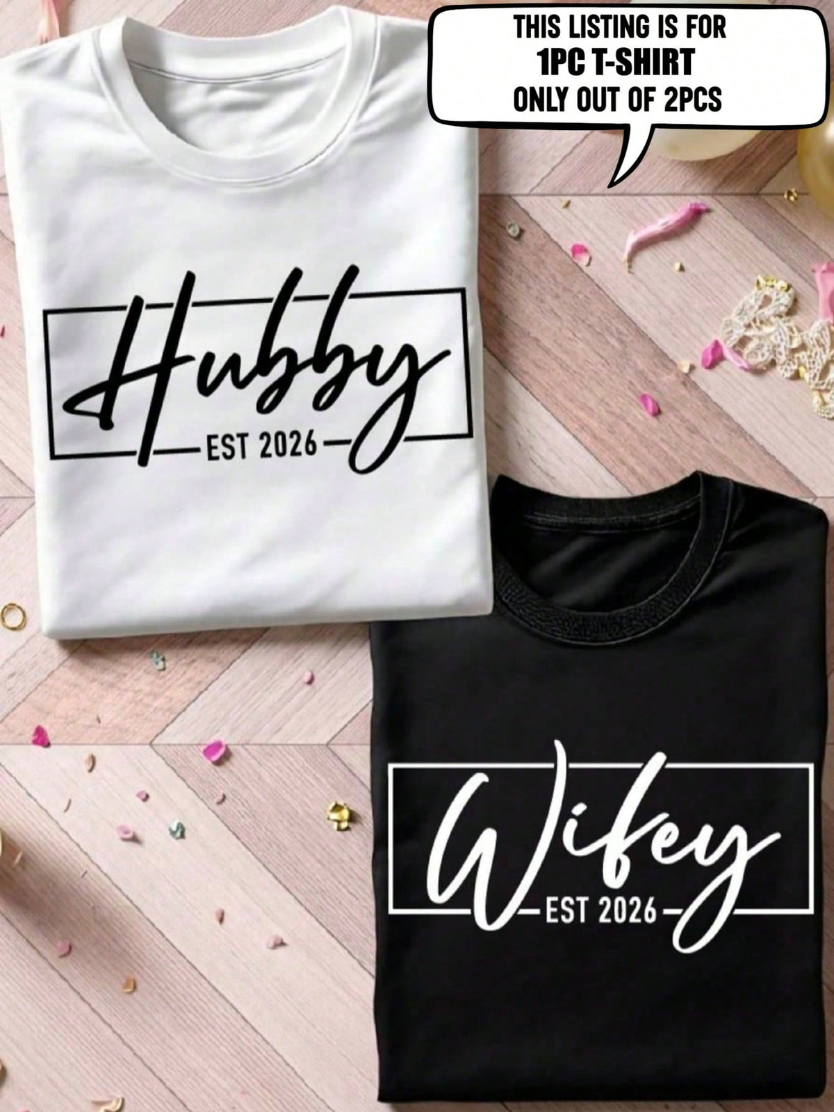 1PC Wifey And Hubby T-Shirt